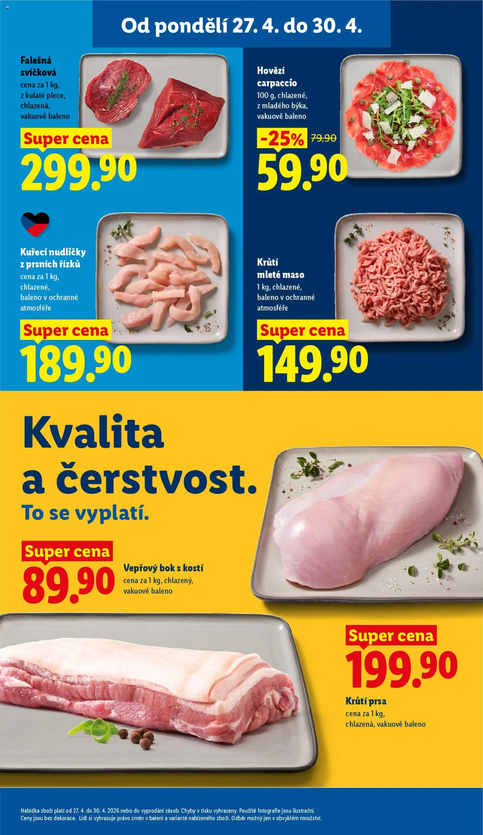 Lidl leták od 27.04.2026 | Strana: 13 | Produkty: Hovězí, Vepřový bok, Hovězí carpaccio, Mleté maso