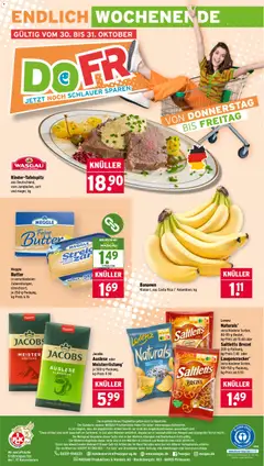 Wasgau Prospekt 	 ab 27.10.2025 gültig | Seite: 28 | Produkte: Butter, Bananen, Meggle butter