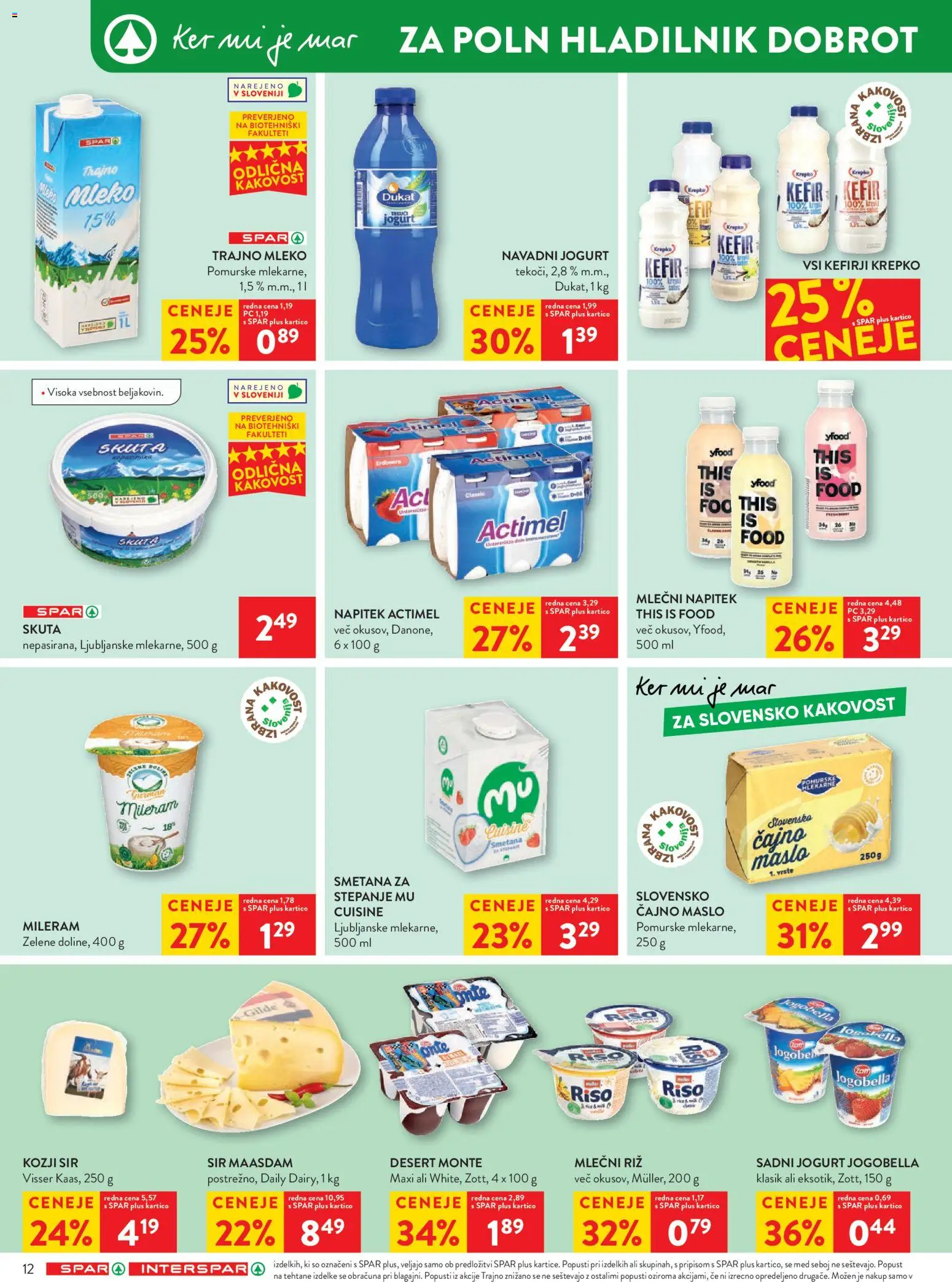 Novi Spar katalog ponudbe – veljaven od 11.03.2026 | Stran: 14 | Izdelki: Hladilnik, Sir, Jogurt, Riz