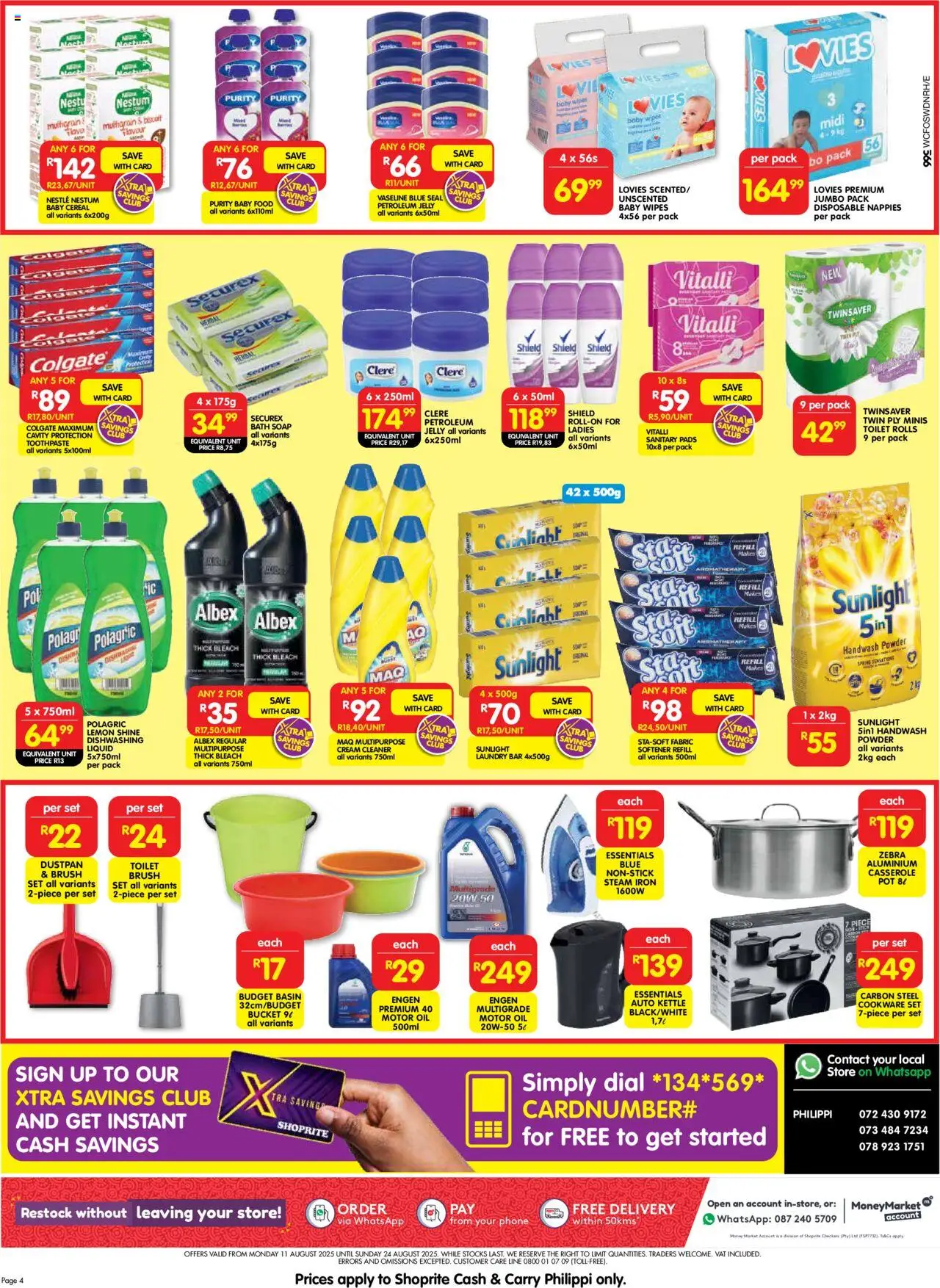 Shoprite Western Cape - Cash & Carry Mid-Month Deals Philippi │ valid from 11.08.2025 | Page: 4 | Products: Powder, Basin, Nappies, Lemon