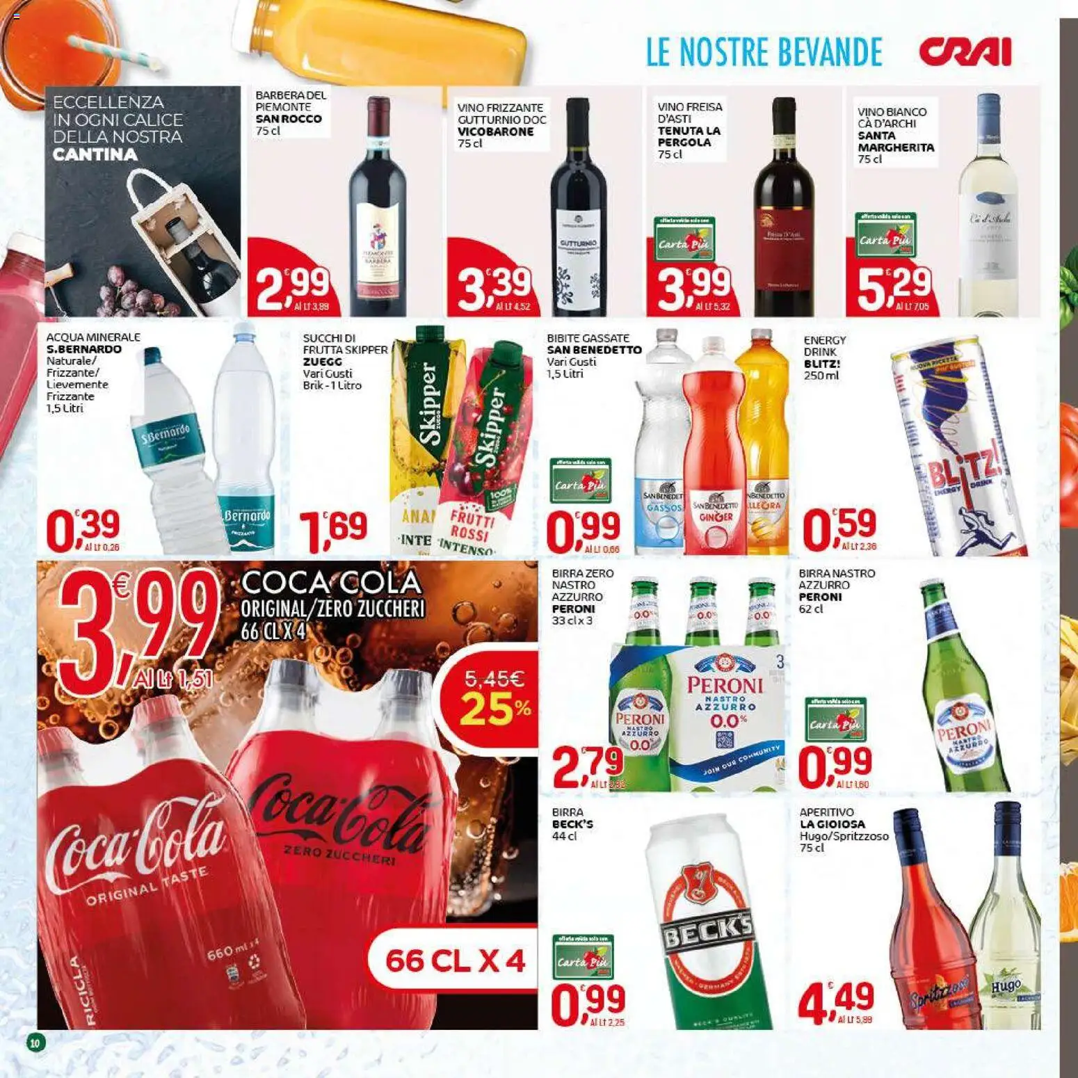 Volantino CRAI del 19.02.2026 | Pagina: 10 | Prodotti: Pergola, Bibite, Vino bianco, Coca Cola