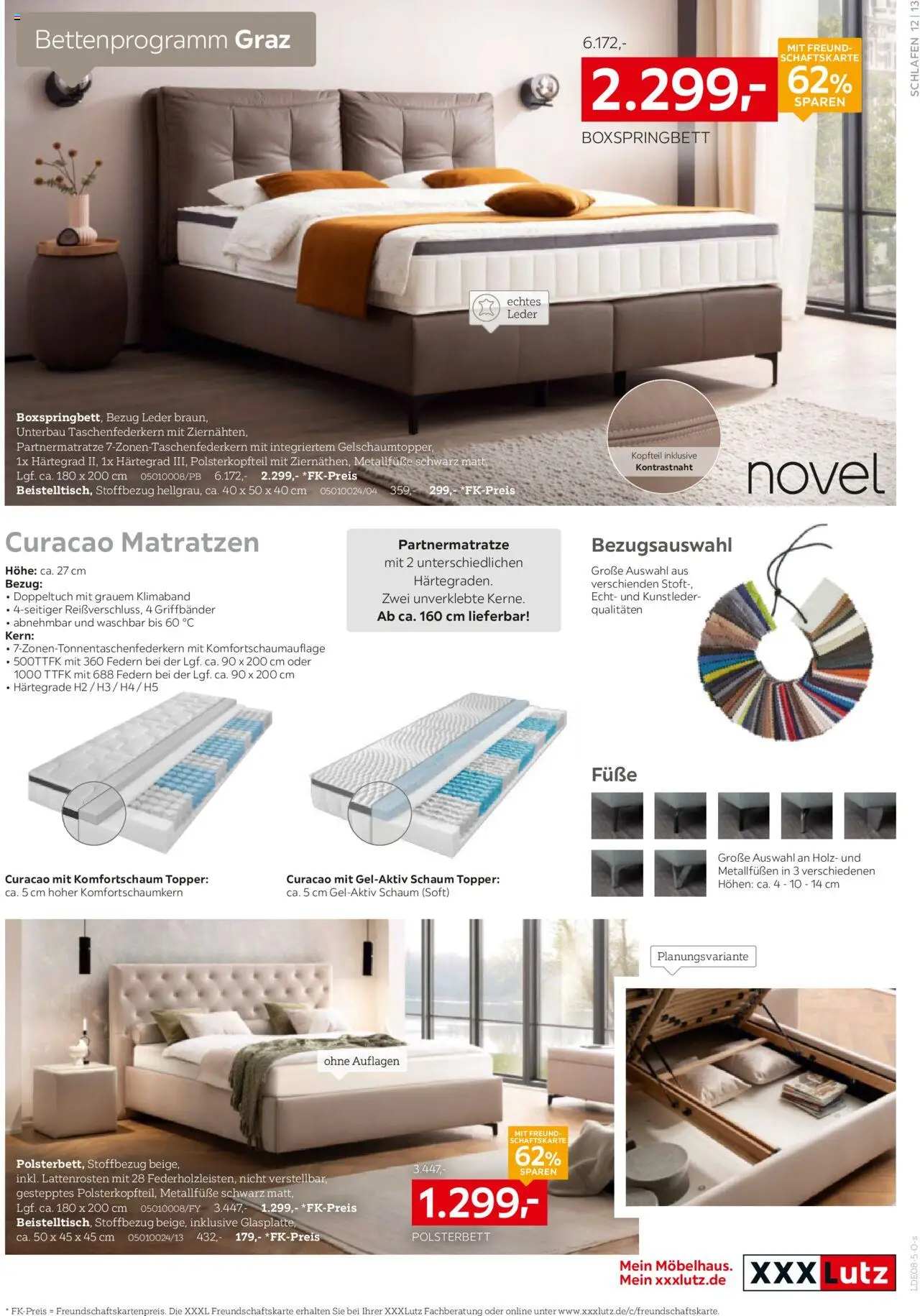 XXXL Lutz Schlafen Spezial - gültig ab dem 28.07.2025 | Seite: 13 | Produkte: Boxspringbett, Polsterbett, Topper