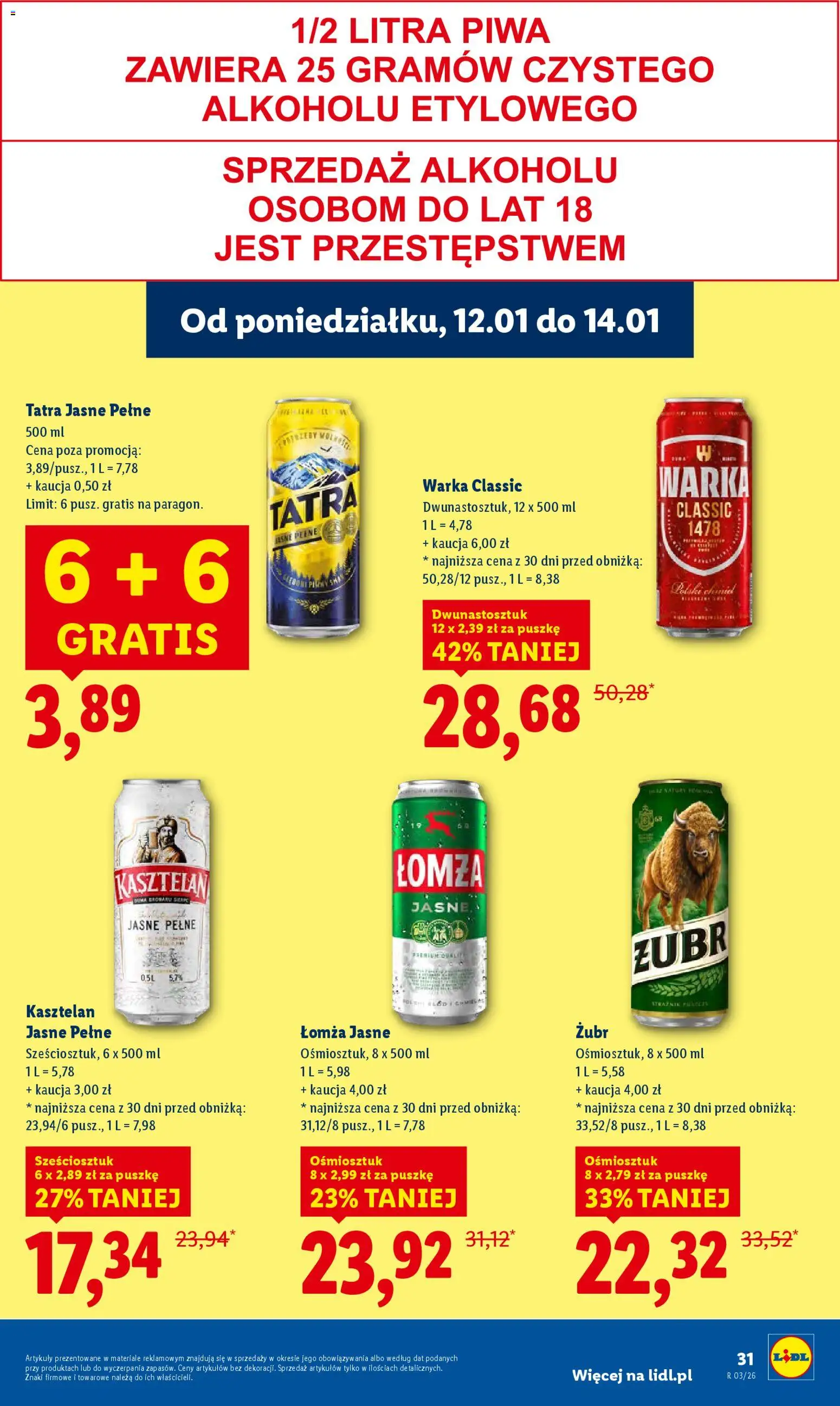 Lidl Gazetka od 12.01.2026 | Strona: 31 | Produkty: Warka