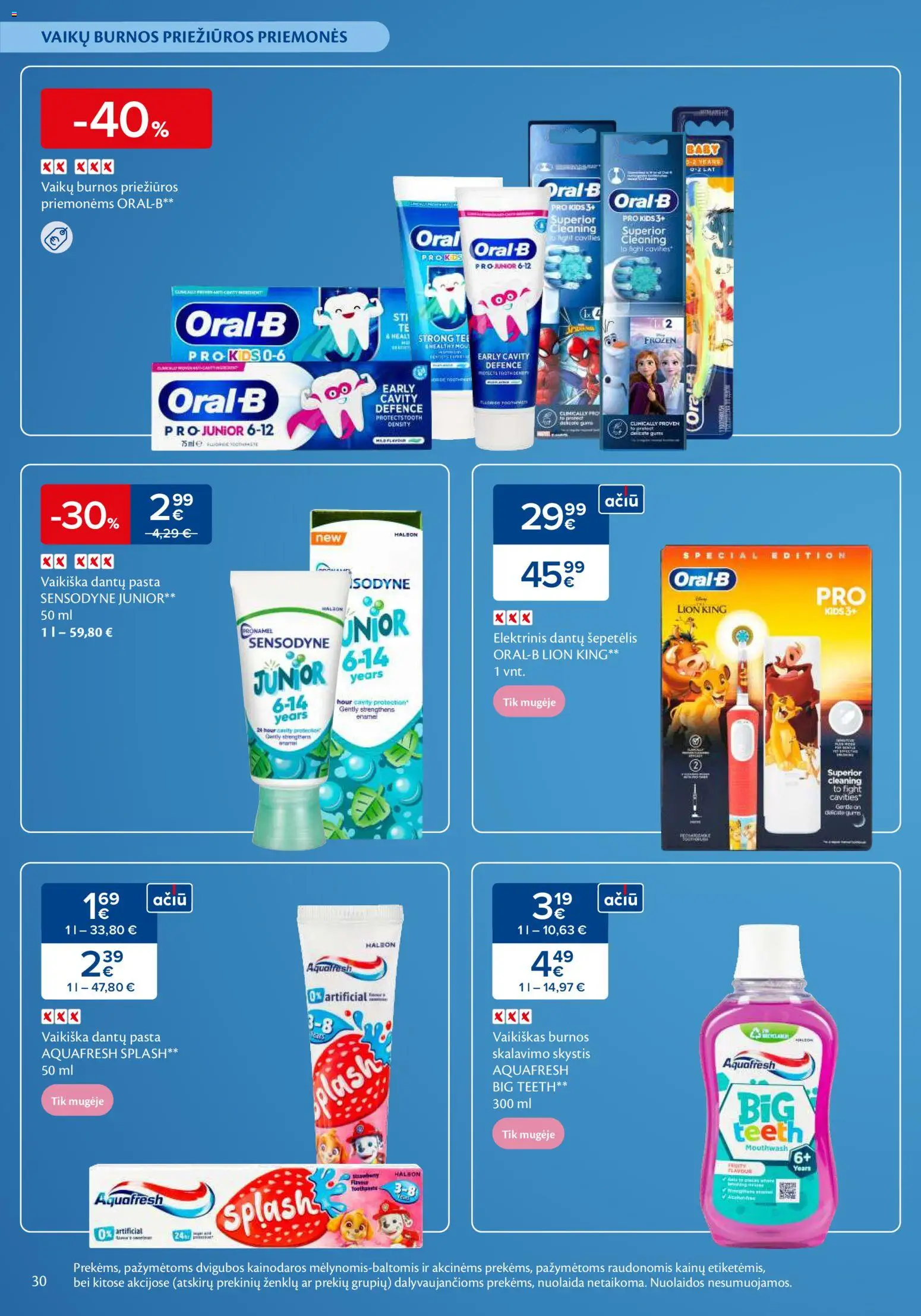 MAXIMA akcijos nuo 07.01.2026 | Puslapis: 30 | Prekių: Šepetėlis, Dantų pasta, Dantų šepetėlis, Burnos skalavimo skystis