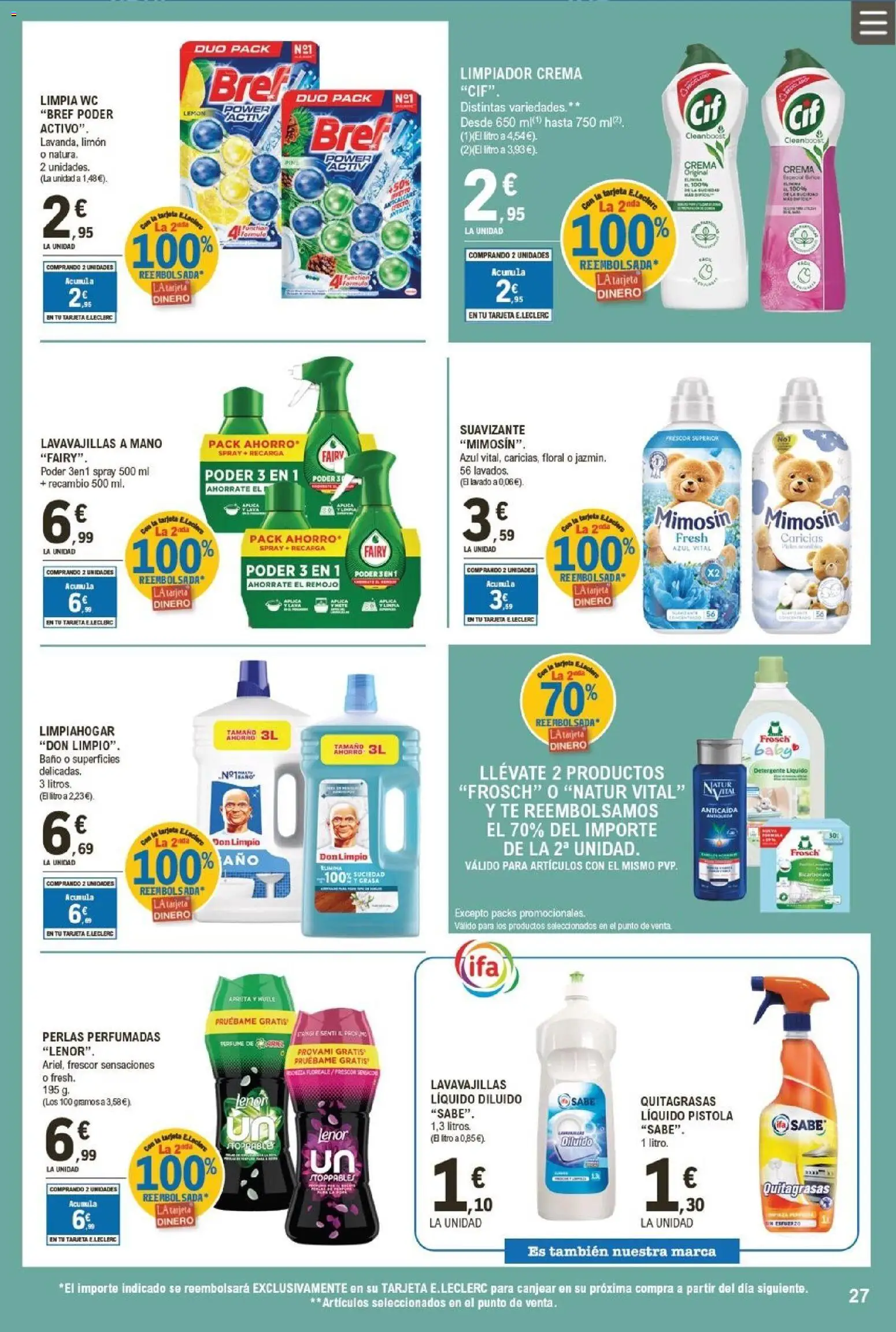 E.Leclerc folleto │ válido desde el 04.02.2026 | Página: 27 | Productos: Perfume, Crema, Té, Detergente líquido