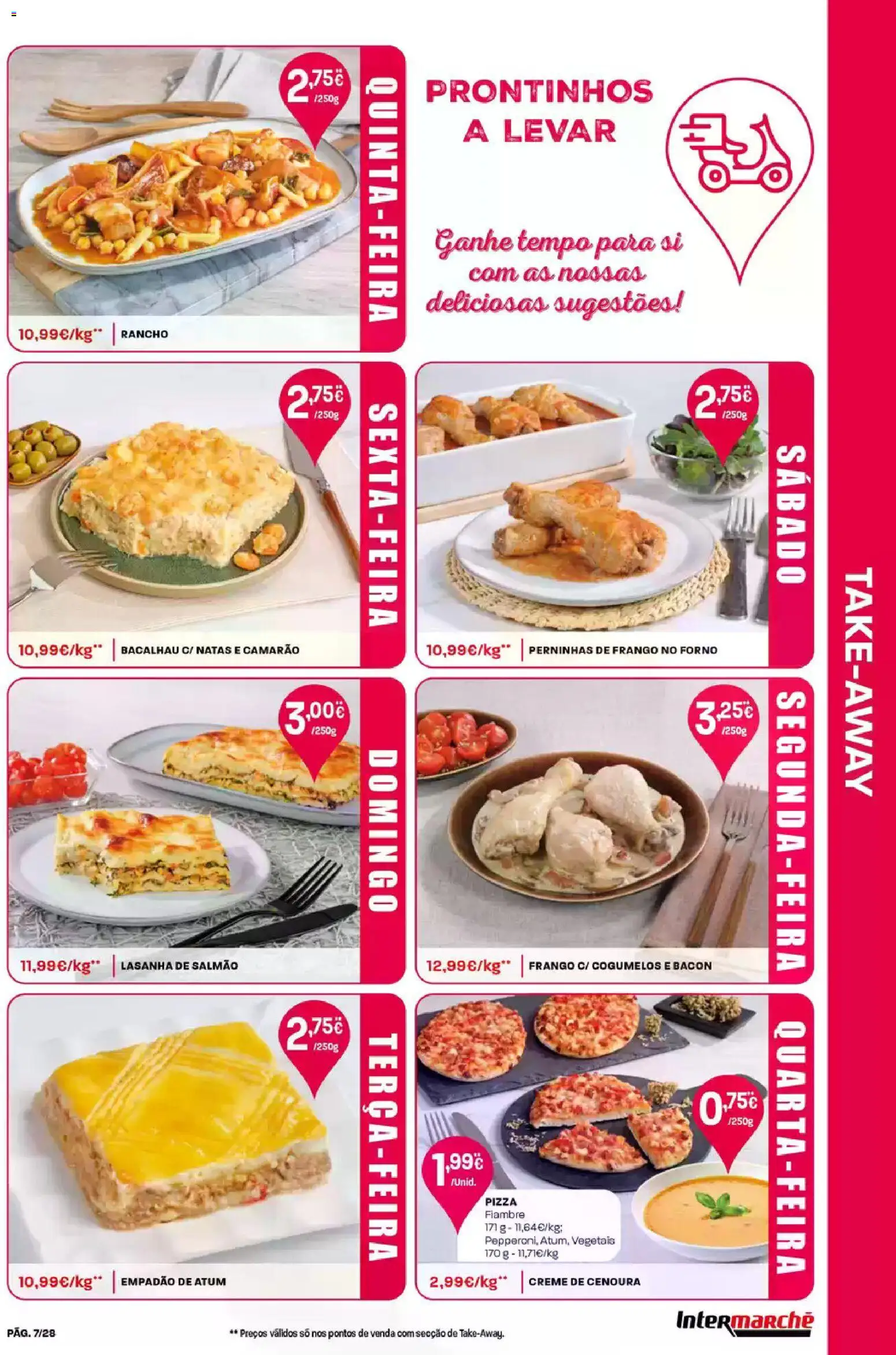 Intermarché Folheto Contact │ válido de 19.02.2026 | Página: 7 | Produtos: Bacon, Frango, Salmão, Cenoura