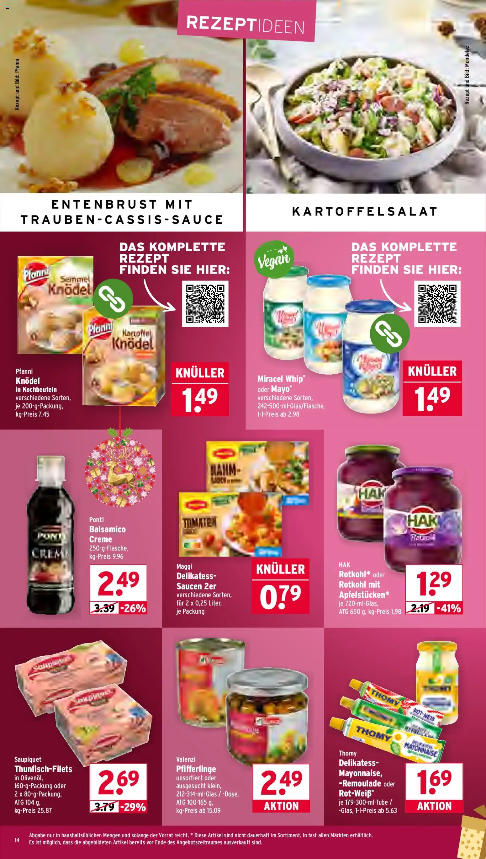 Wasgau Prospekt 	 – gültig ab 15.12.2025 | Seite: 14 | Produkte: Maggi, Rotkohl, Tomaten, Pfifferlinge