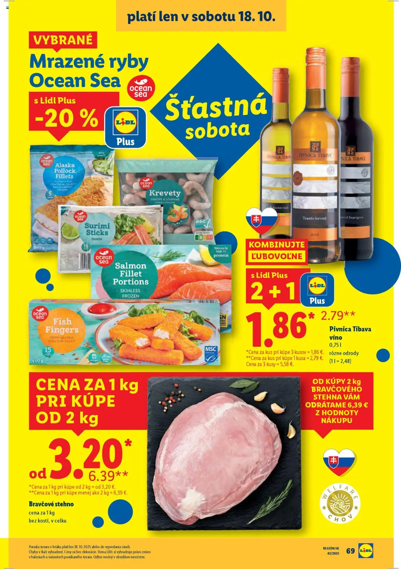 Nové Lidl akcie – leták je platný od 13.10.2025 | Strana: 102 | Produkty: Krevety, Víno, Protein, Bravčové stehno