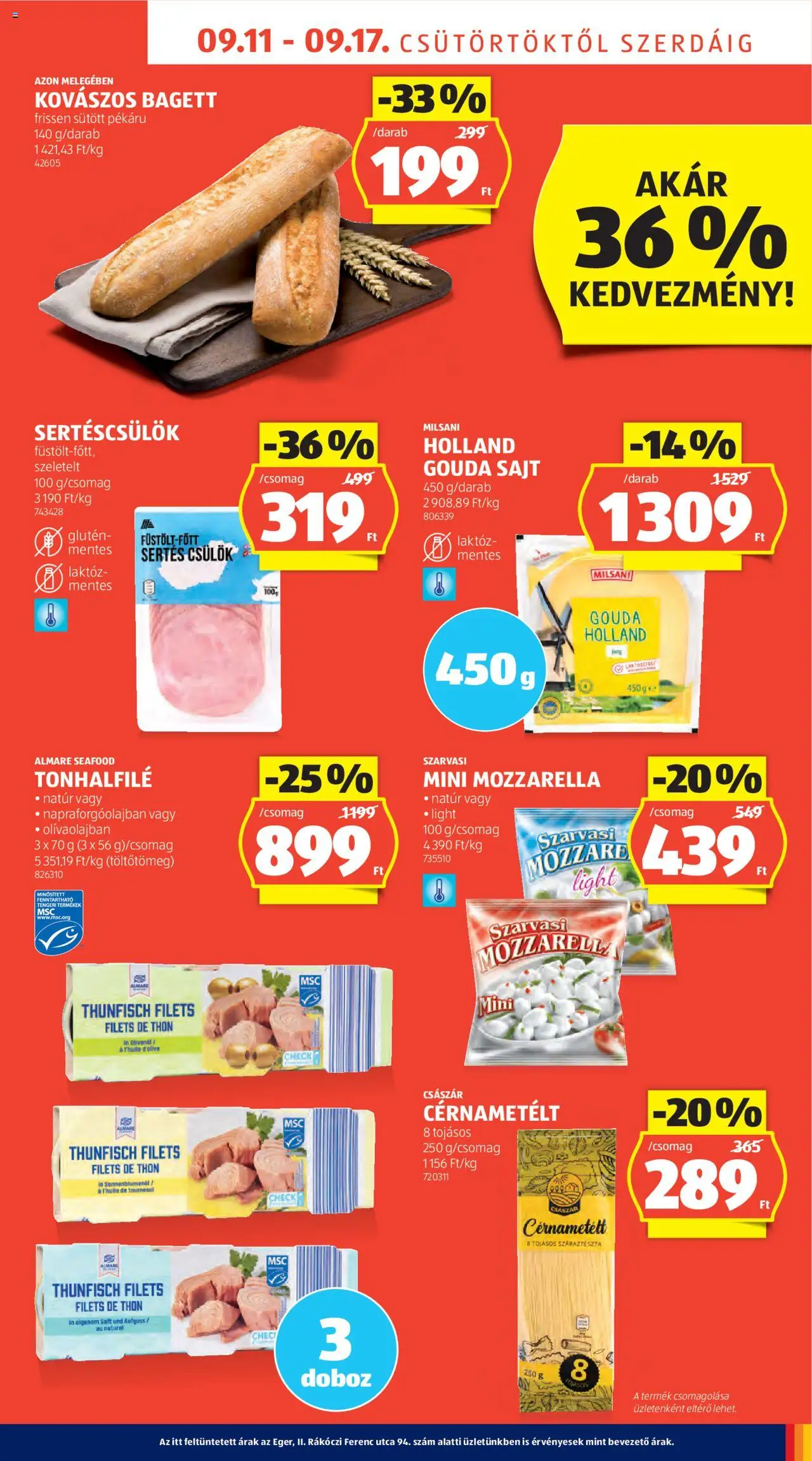 Aldi akciós ujság - amely érvényes a következő dátumtól: 11.09.2025 | Oldal: 7 | Termékek: Mozzarella, Sertéscsülök, Gouda, Doboz