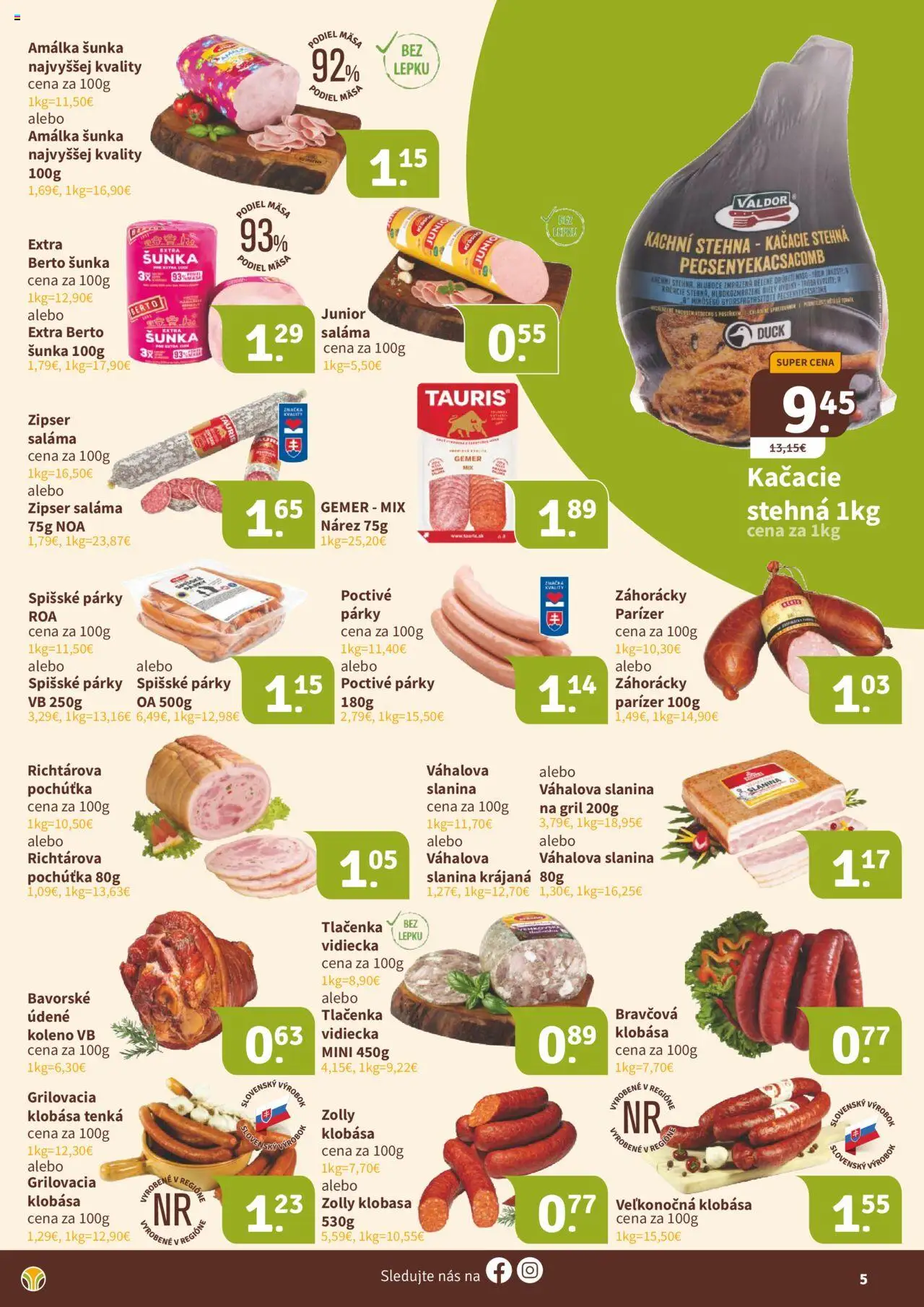 Nové Nitrazdroj akcie – leták je platný od 19.09.2025 | Strana: 5 | Produkty: Gril, Saláma, Šunka, Klobása
