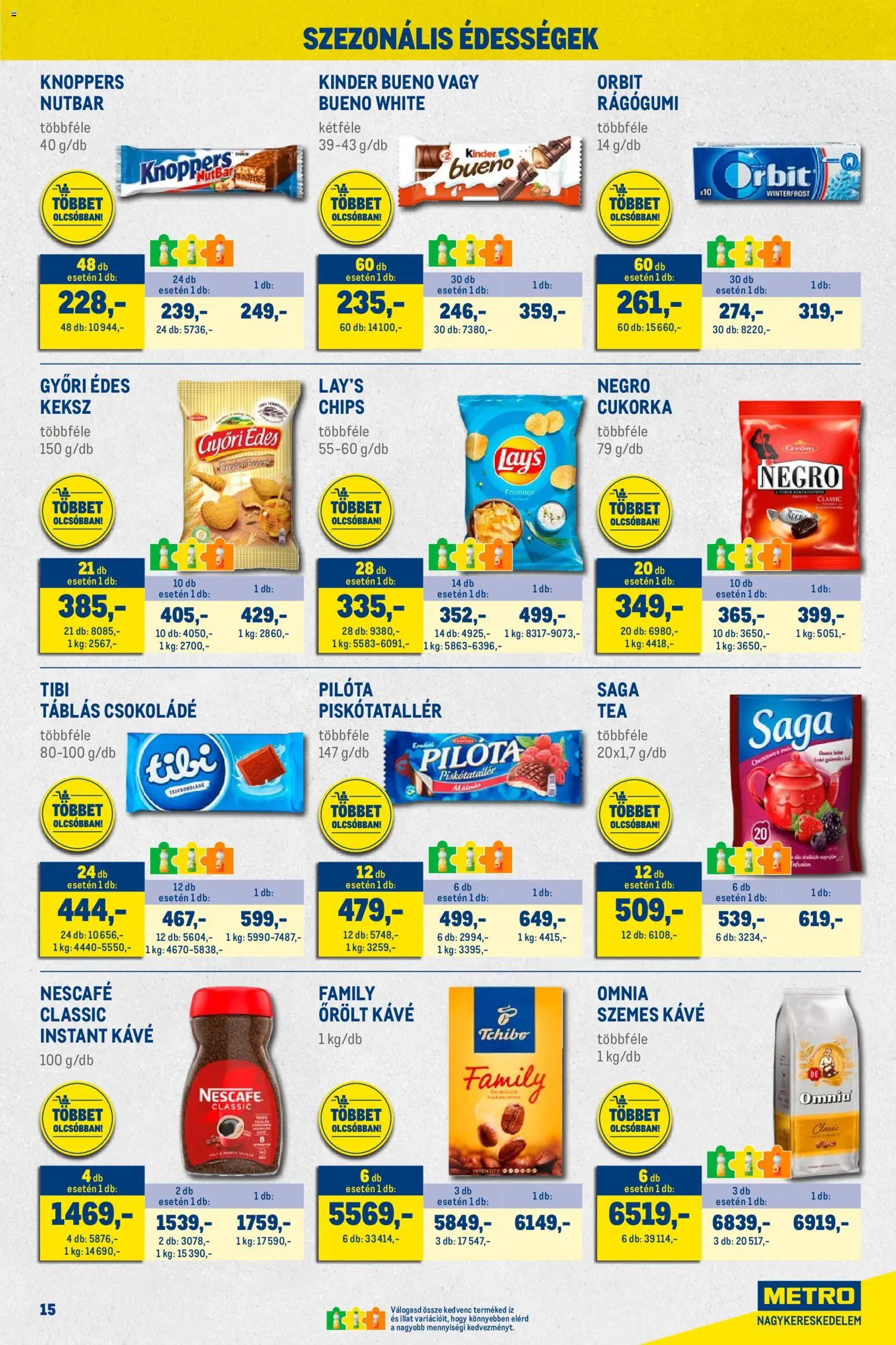 Metro akciós ujság - amely érvényes a következő dátumtól: 02.11.2025 | Oldal: 15 | Termékek: Rágógumi, Cukorka, Őrölt kávé, Keksz