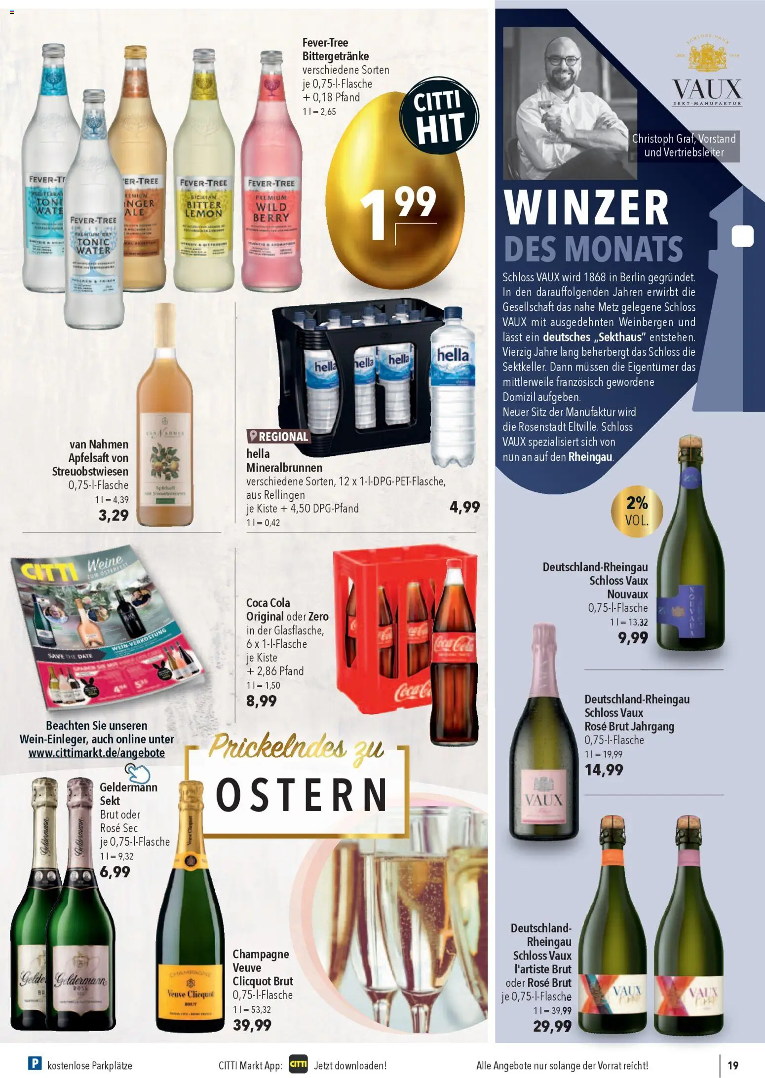 CITTI Markt Prospekt 	 – gültig ab 01.04.2026 | Seite: 19 | Produkte: Cola, Sekt, Apfelsaft, Hella