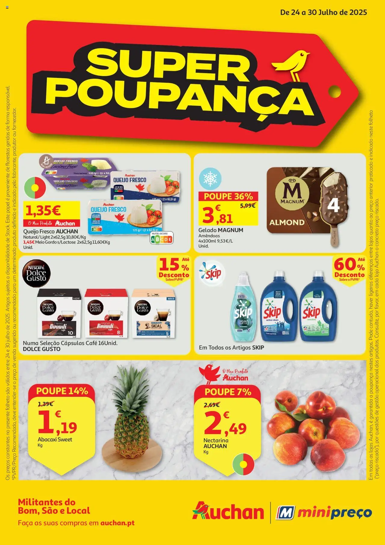 Auchan folheto │ válido de 24.07.2025 | Página: 1 | Produtos: Faca, Cápsulas café, Café, Dolce gusto