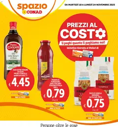 Anteprima del volantino Spazio Conad Prezzi al Costo catalogo valido a partire dal 18.11.2025