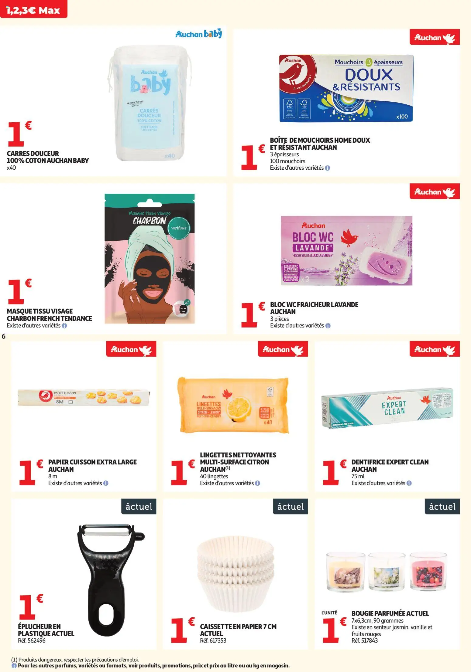 {H1} | Page: 6 | Produits: Lavande, Peluche, Masque, bloc WC