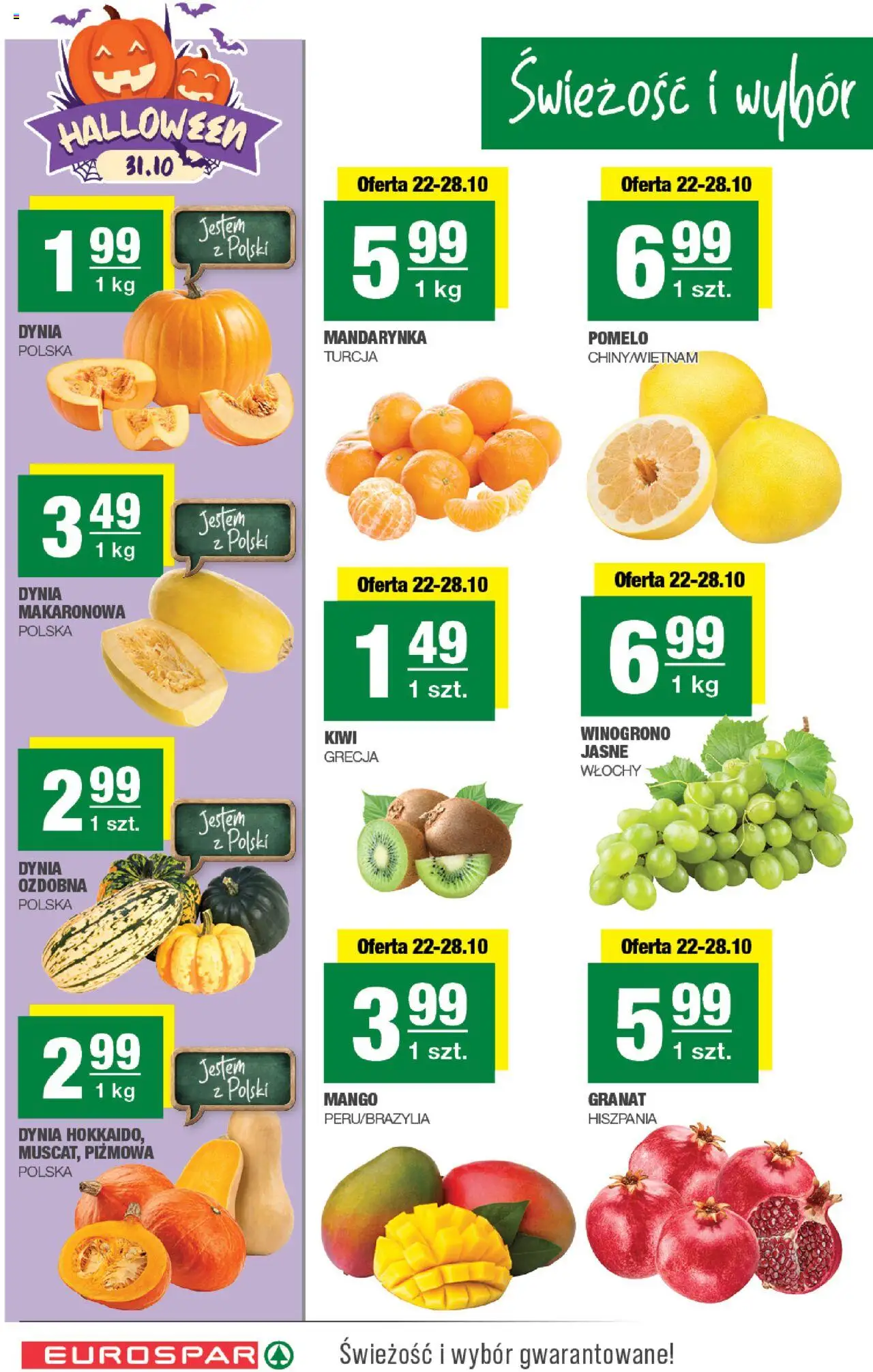 Spar Gazetka - Eurospar od 22.10.2025 | Strona: 2 | Produkty: Mango, Dynia, Winogrono, Kiwi