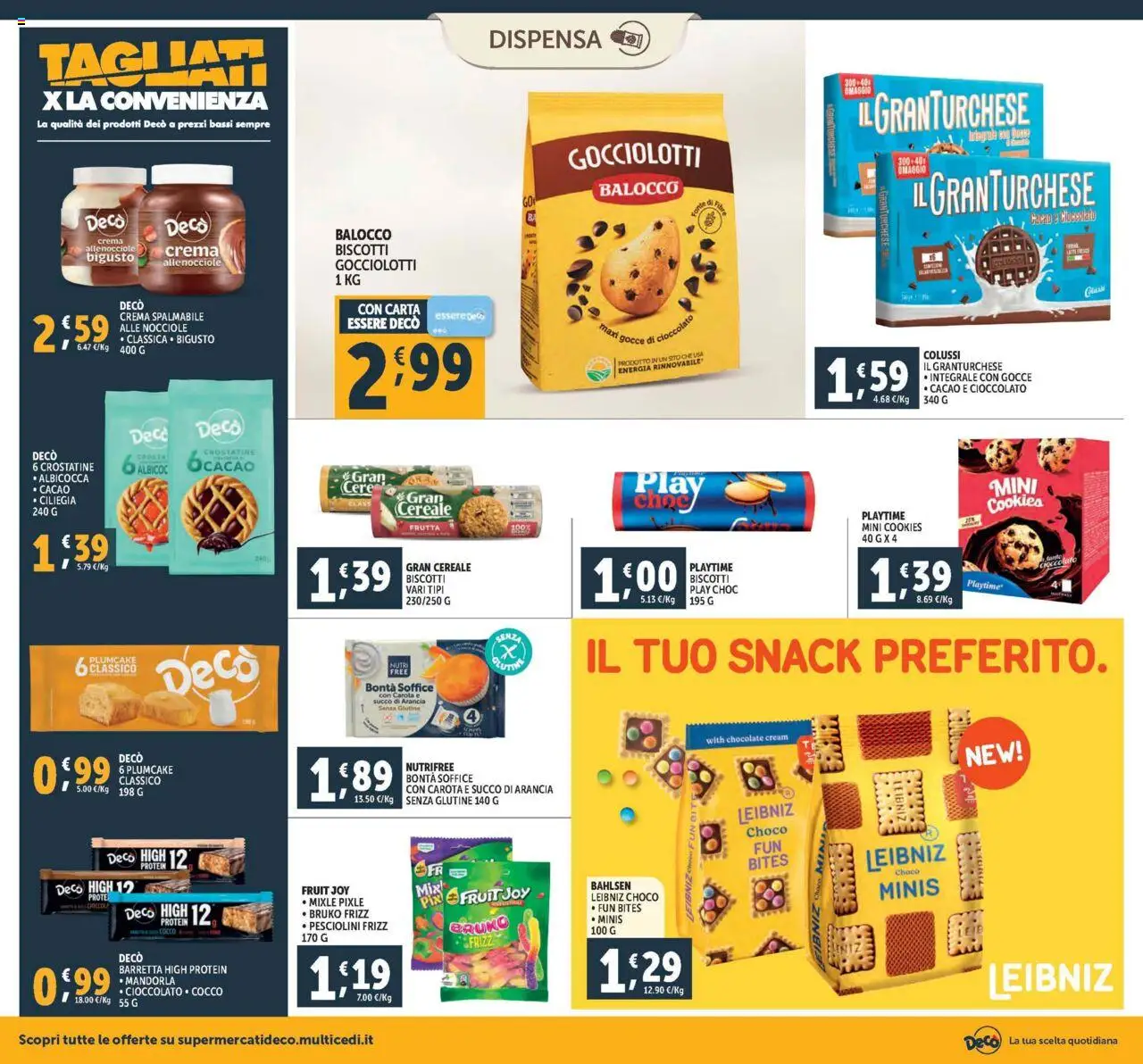 Volantino Decò del 29.07.2025 | Pagina: 12 | Prodotti: Cioccolato, Frutta, Barretta, Plumcake