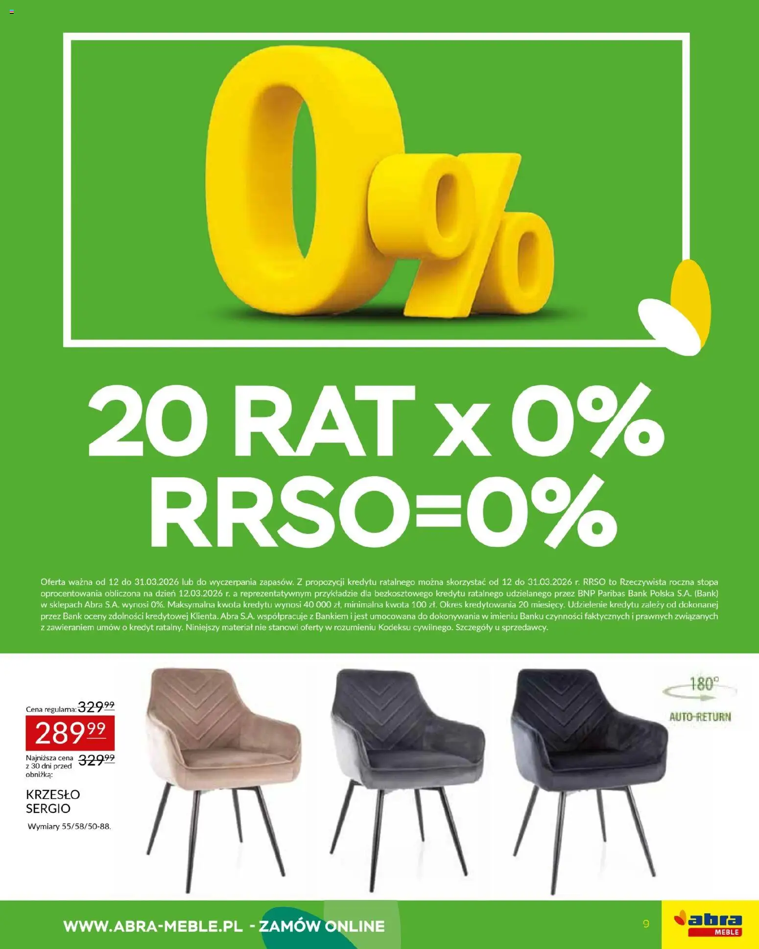 Abra meble gazetka od 12.03.2026 | Strona: 9 | Produkty: Krzesło