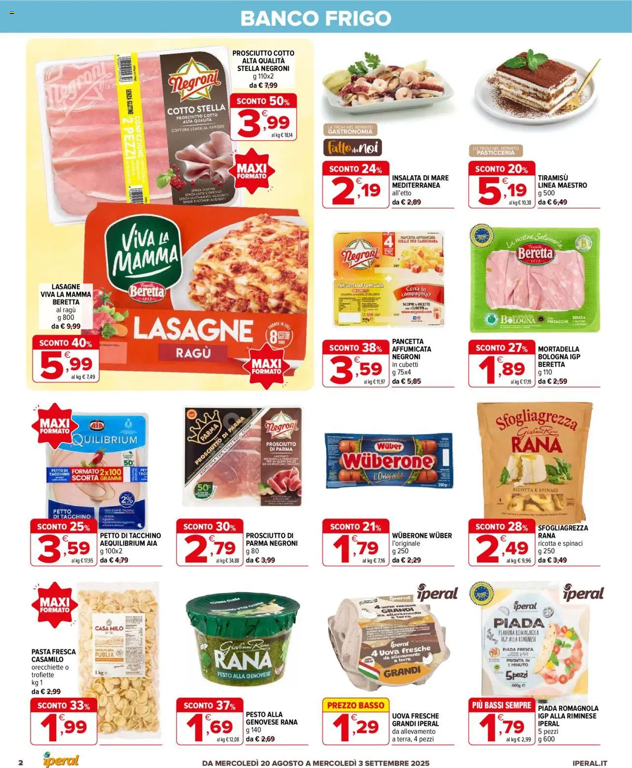 Volantino Iperal del 20.08.2025 | Pagina: 2 | Prodotti: Tacchino, Pesto, Ricotta, Terra