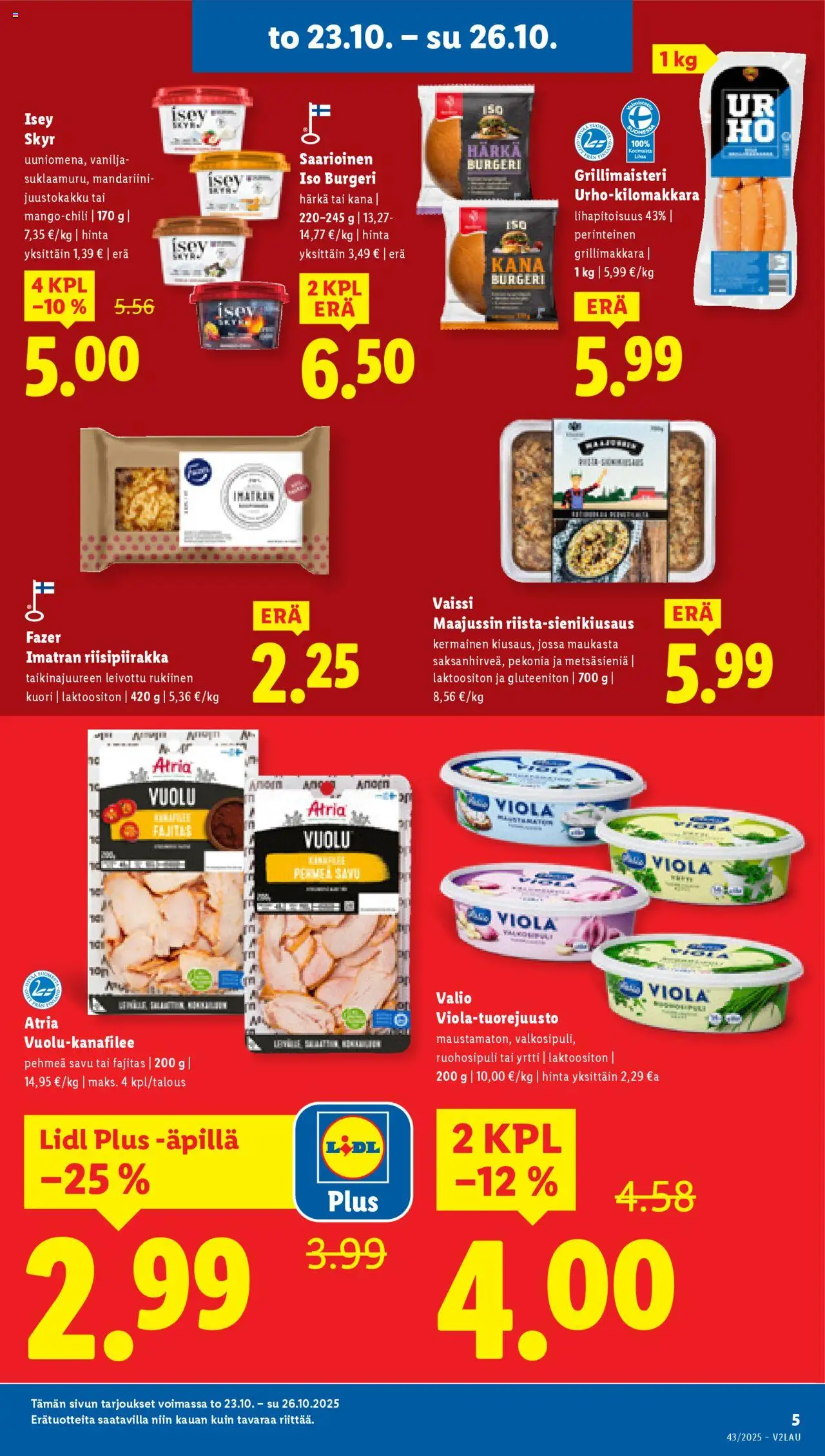 Lidl tarjoukset – voimassa 23.10.2025 alkaen | Sivu: 7 | Tuotteet: Kana, Grillimakkara
