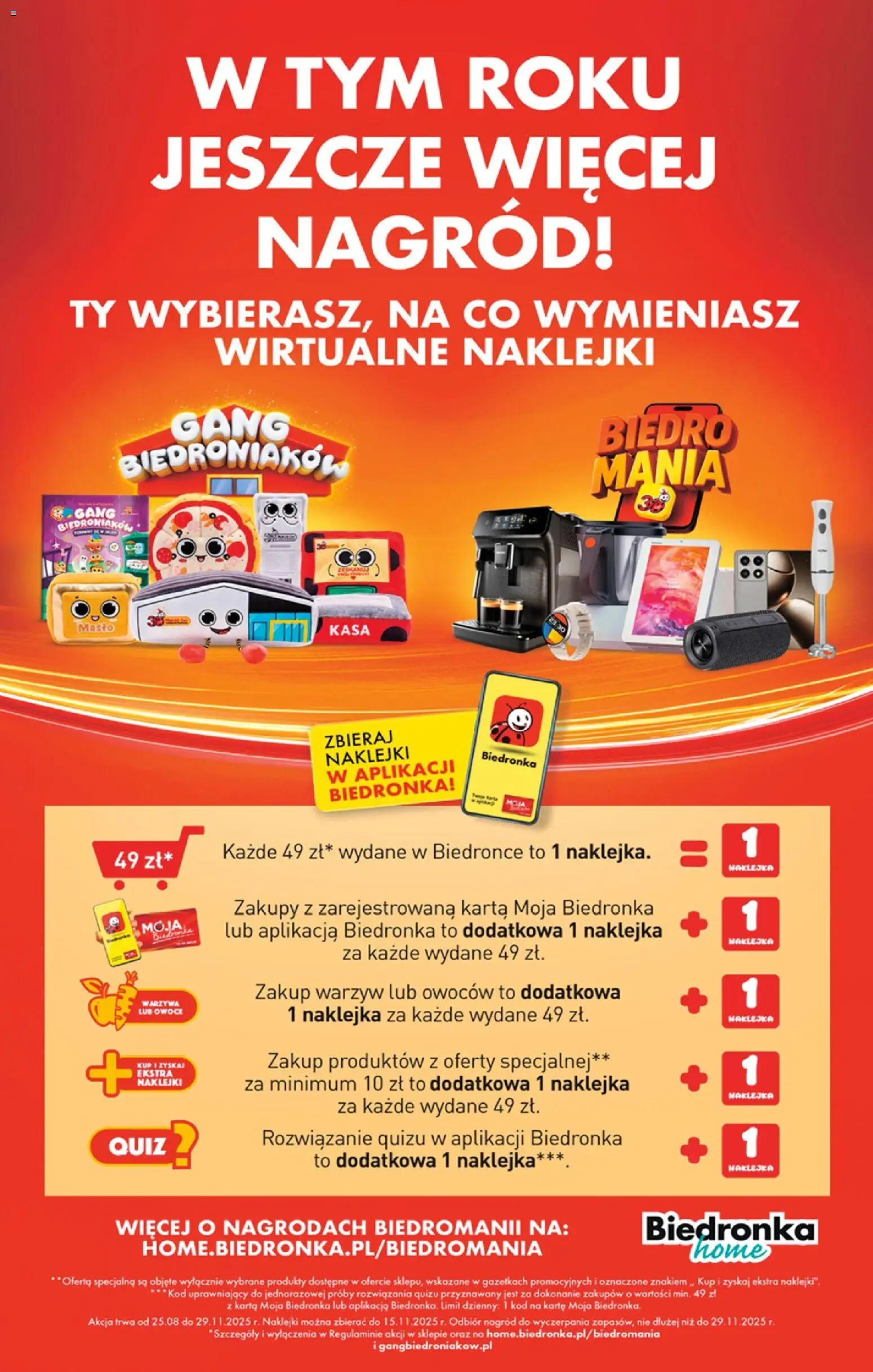 Biedronka gazetka od 27.10.2025 | Strona: 43 | Produkty: Karta, Naklejki, Warzywa, Owoce