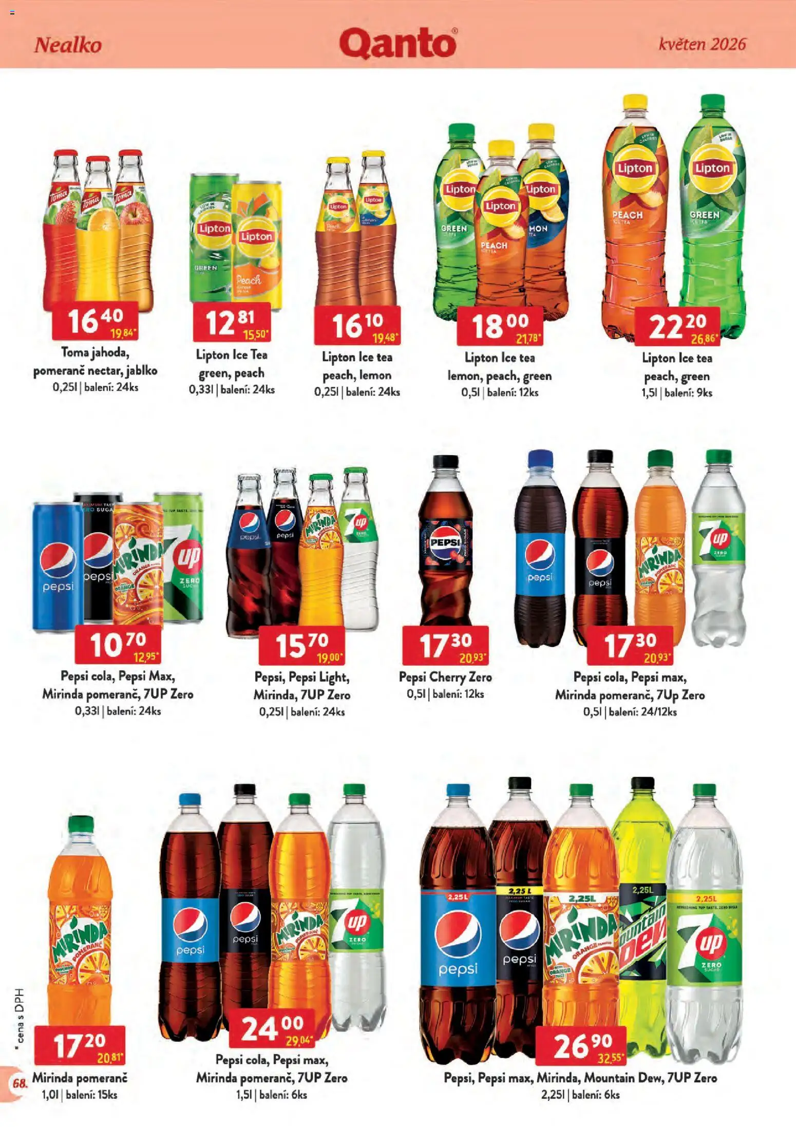 Astur & Qanto leták - Velkoobchod 05/2026 od 01.05.2026 | Strana: 68 | Produkty: Pepsi, Pepsi Zero, Mirinda, Ice tea