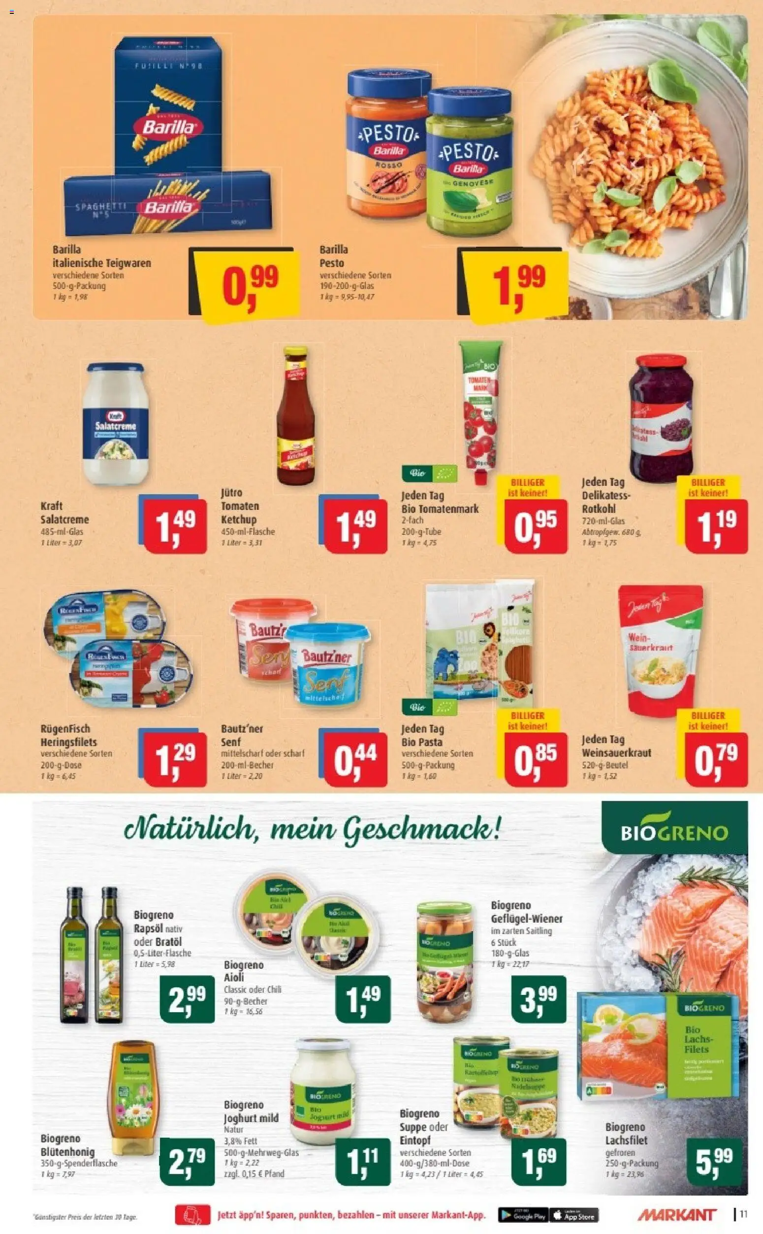 Markant Prospekt 	 – gültig ab 27.10.2025 | Seite: 11 | Produkte: Barilla, Tomaten, Pasta, Wein
