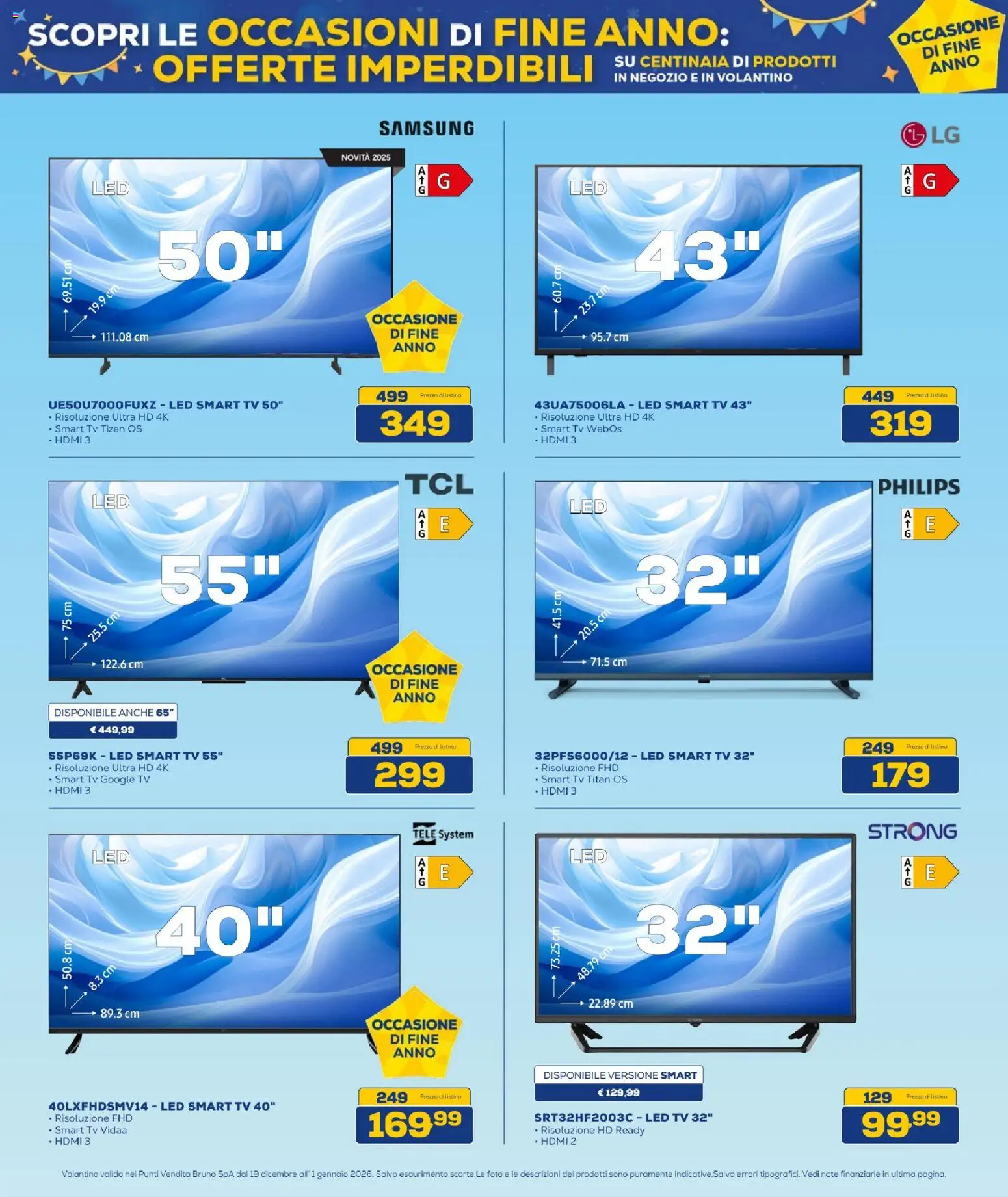Volantino BRUNO del 19.12.2025 | Pagina: 20 | Prodotti: smart TV, TV, Samsung