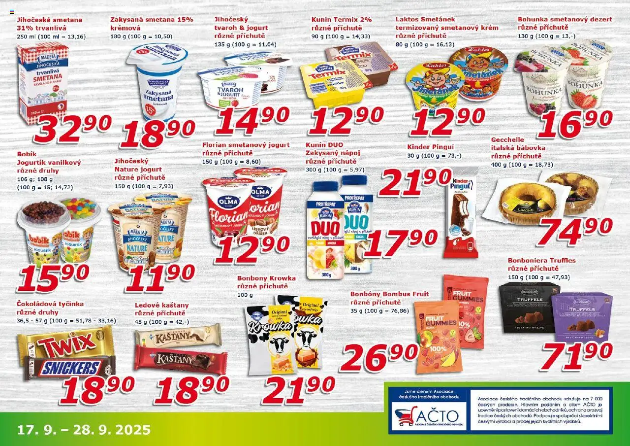 Eso market leták od 17.09.2025 | Strana: 5 | Produkty: Twix, Tvaroh, Termix, Kinder