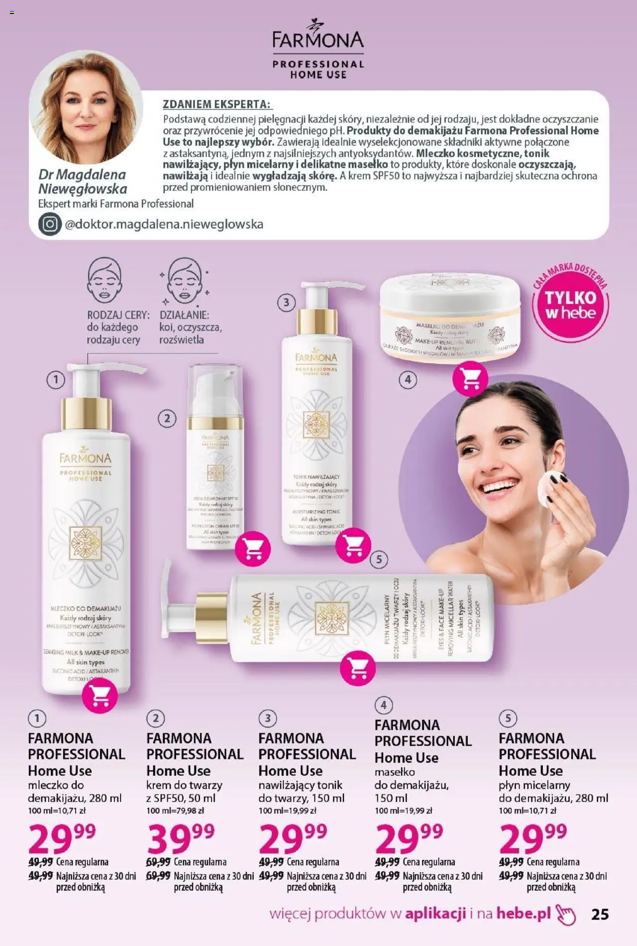Hebe Gazetka - Katalog od 01.08.2025 | Strona: 25 | Produkty: Krem, Krem do twarzy, Tonik