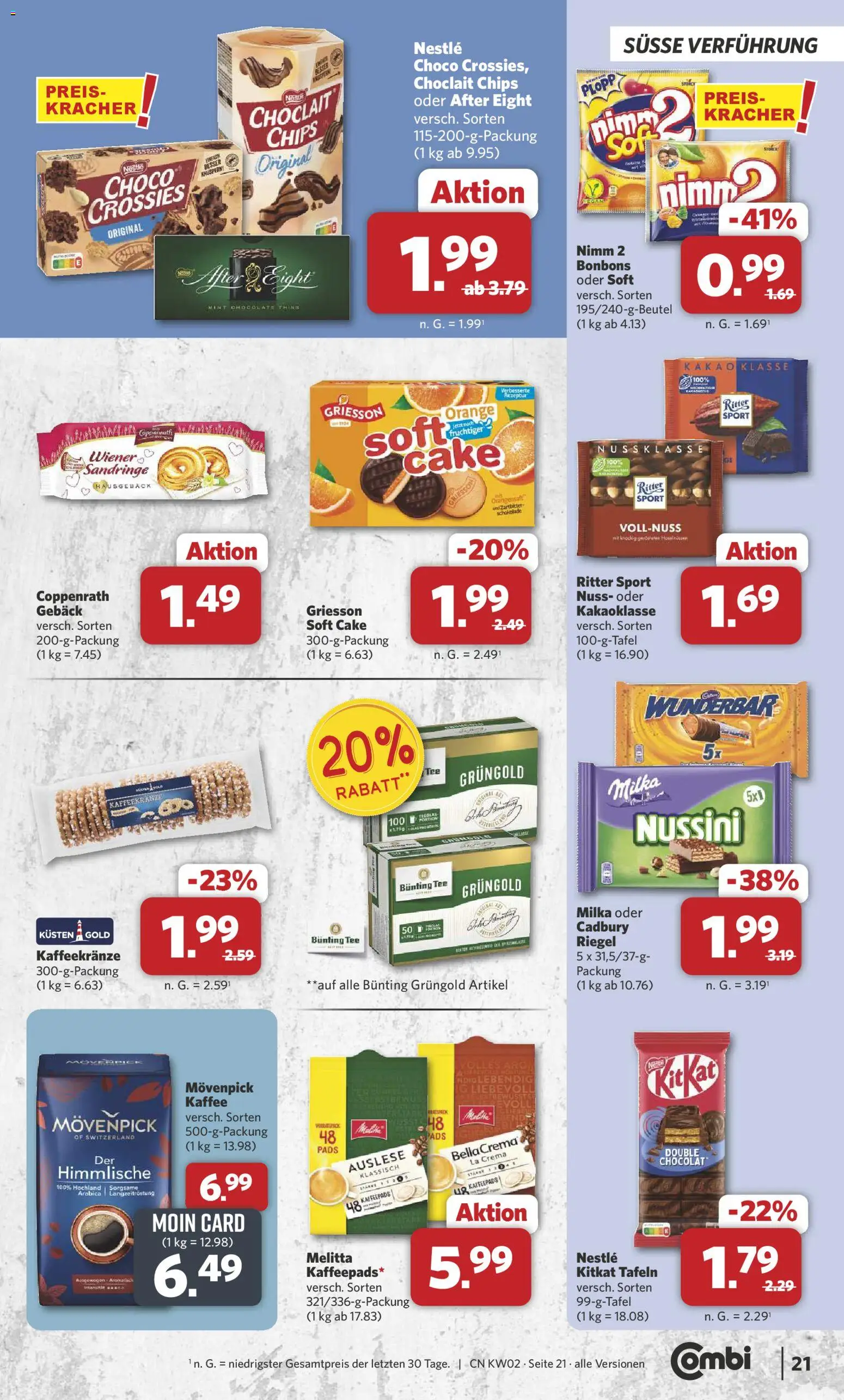 Combi Prospekt 	 – gültig ab 05.01.2026 | Seite: 21 | Produkte: Melitta, Orangensaft, Tee, Chips