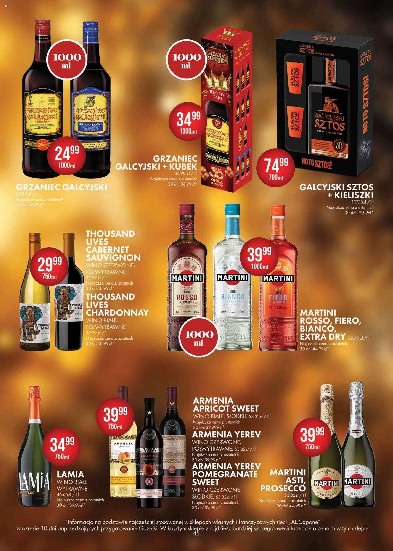 Al.Capone Gazetka od 13.11.2025 | Strona: 41 | Produkty: Martini, Chardonnay, Wino, Prosecco