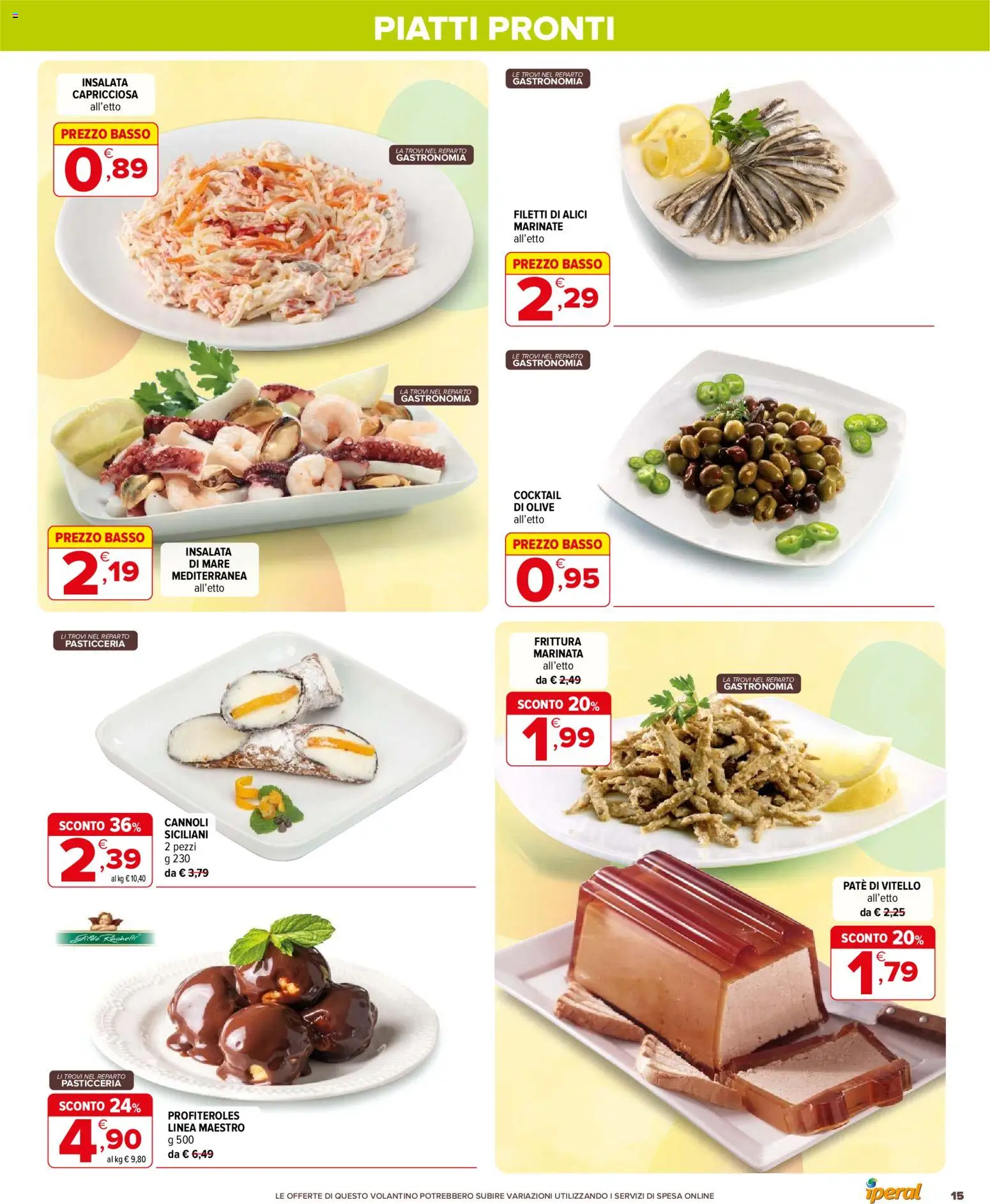 Volantino Iperal del 25.03.2026 | Pagina: 15 | Prodotti: Paté, Insalata, Olive, Alici