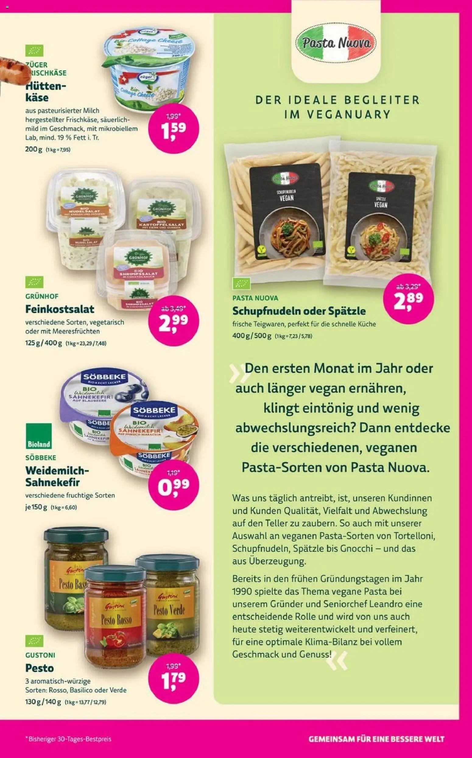Denns BioMarkt Angebote – gültig ab 14.01.2026 | Seite: 9 | Produkte: Milch, Pfirsich, Pasta, Salat