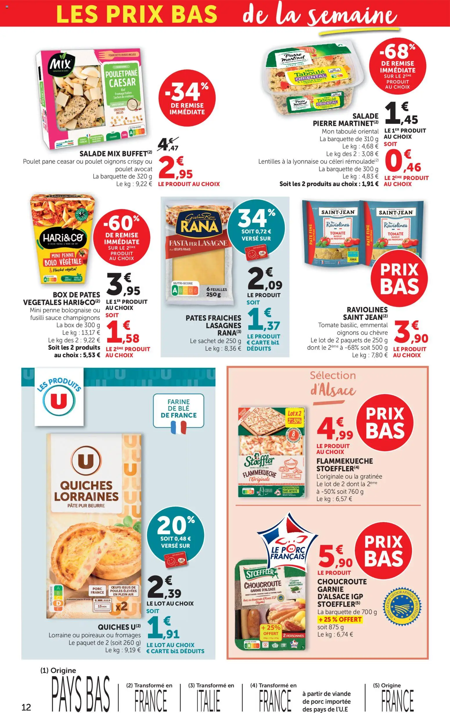 {H1} | Page: 12 | Produits: Fusilli, Farine, Pâtes fraîches, Œufs