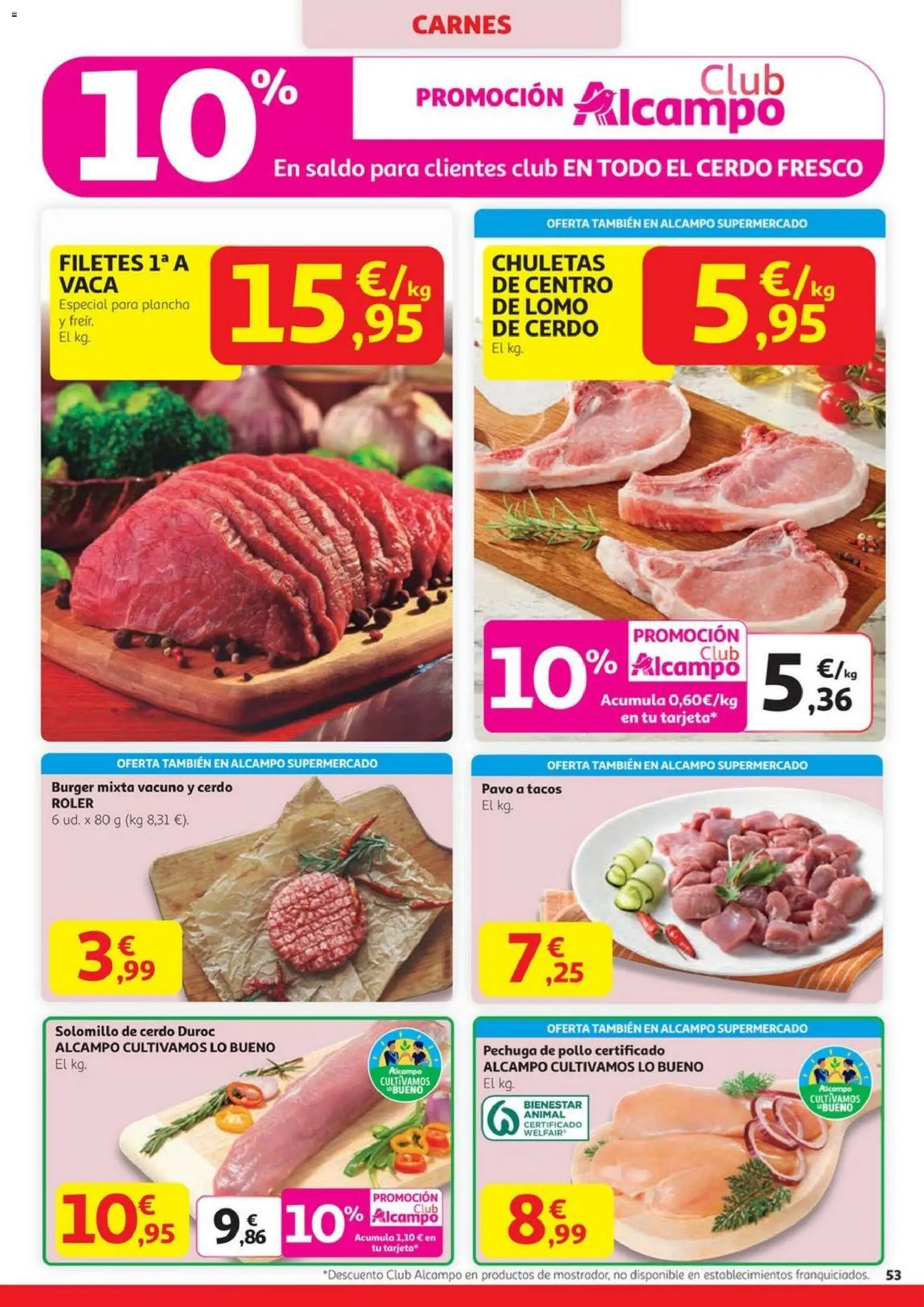 Alcampo - HG Madrid Unificado  │ válido desde el 23.10.2025 | Página: 53 | Productos: Solomillo de cerdo, Cerdo, Tacos, Plancha