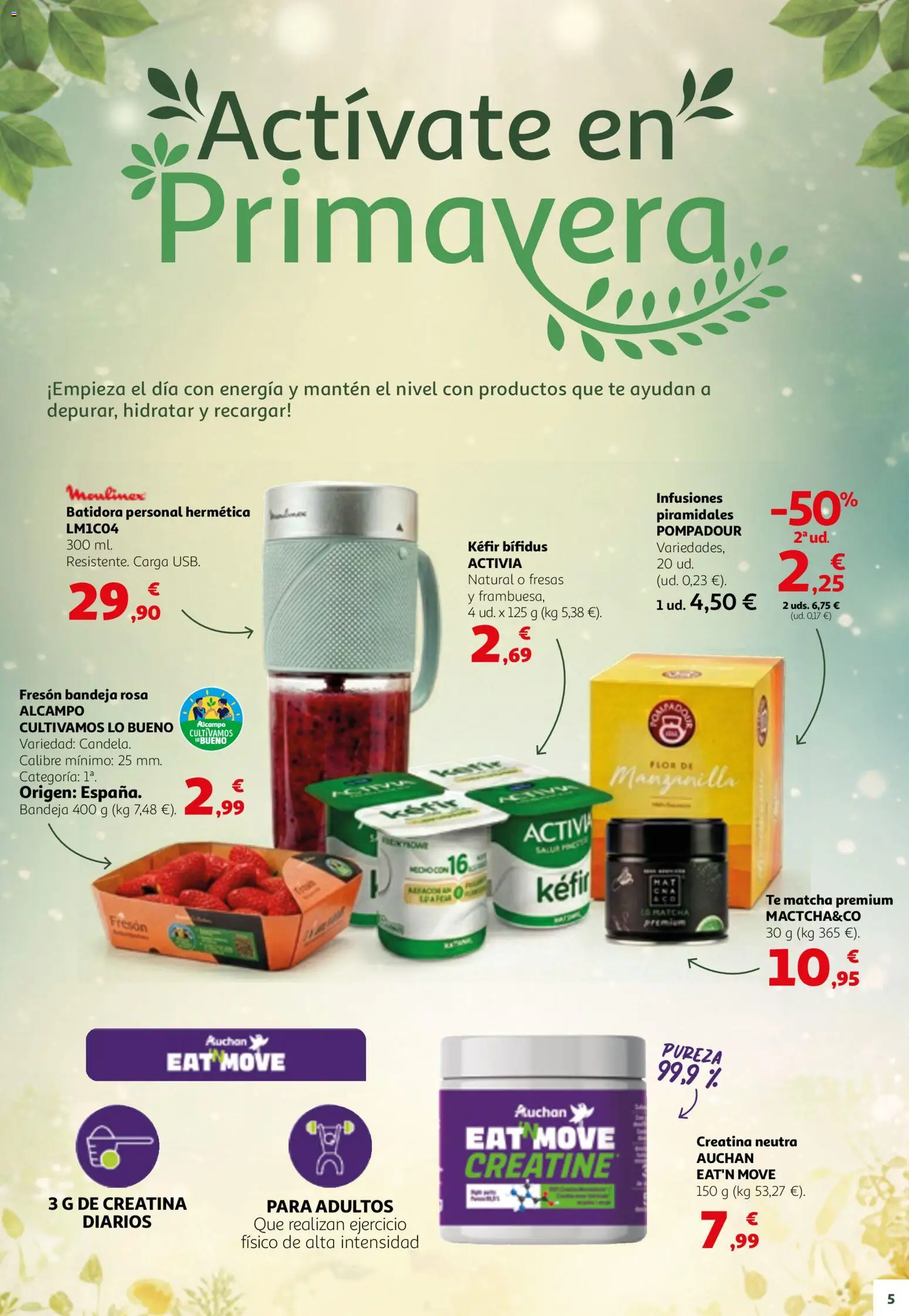 Alcampo folleto │ válido desde el 12.03.2026 | Página: 5 | Productos: Fresas, Té, Batidora, Bandeja