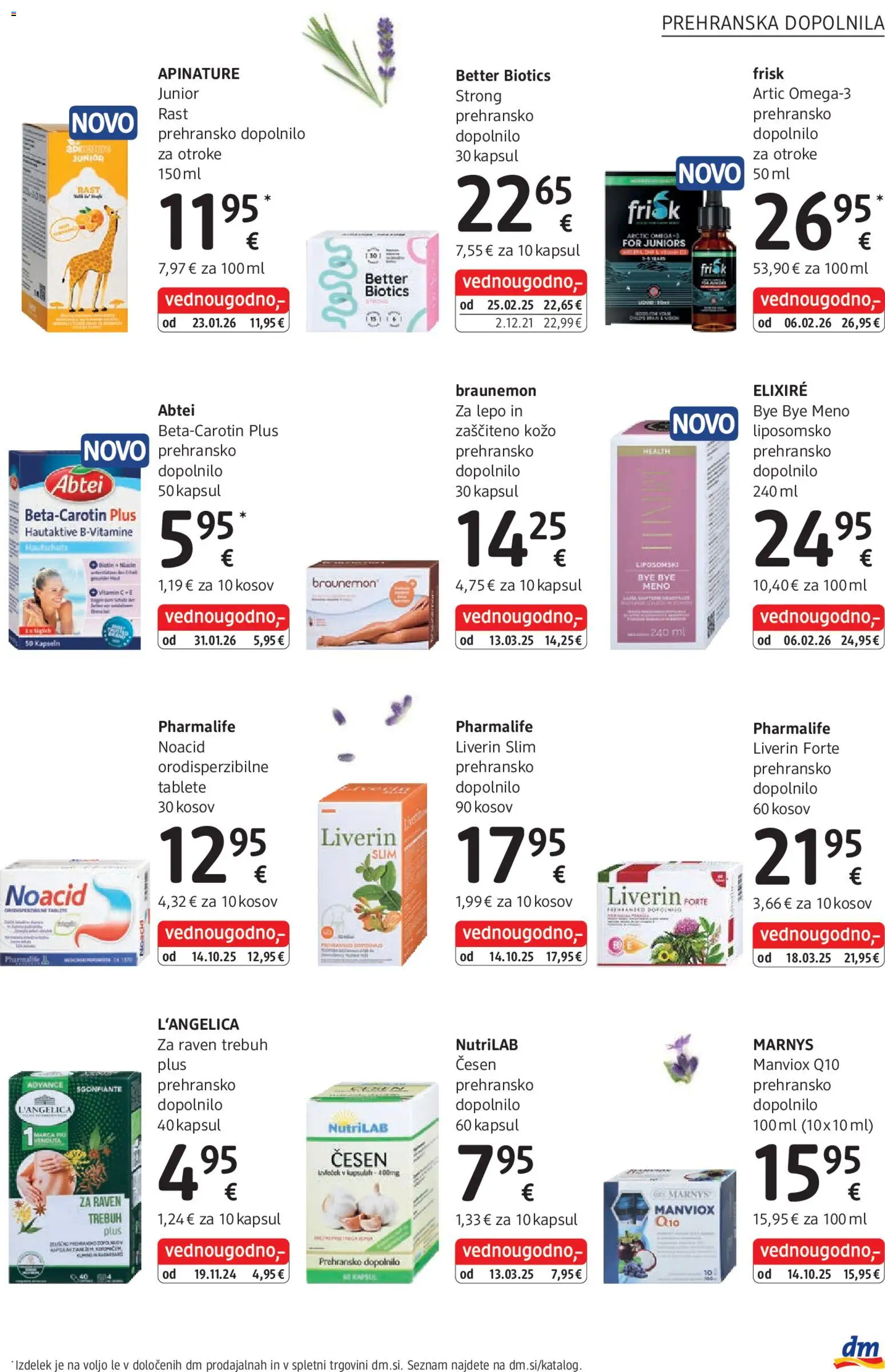 Novi DM Drogerie Markt katalog ponudbe – veljaven od 01.04.2026 | Stran: 21 | Izdelki: Prehranska dopolnila, Cesen