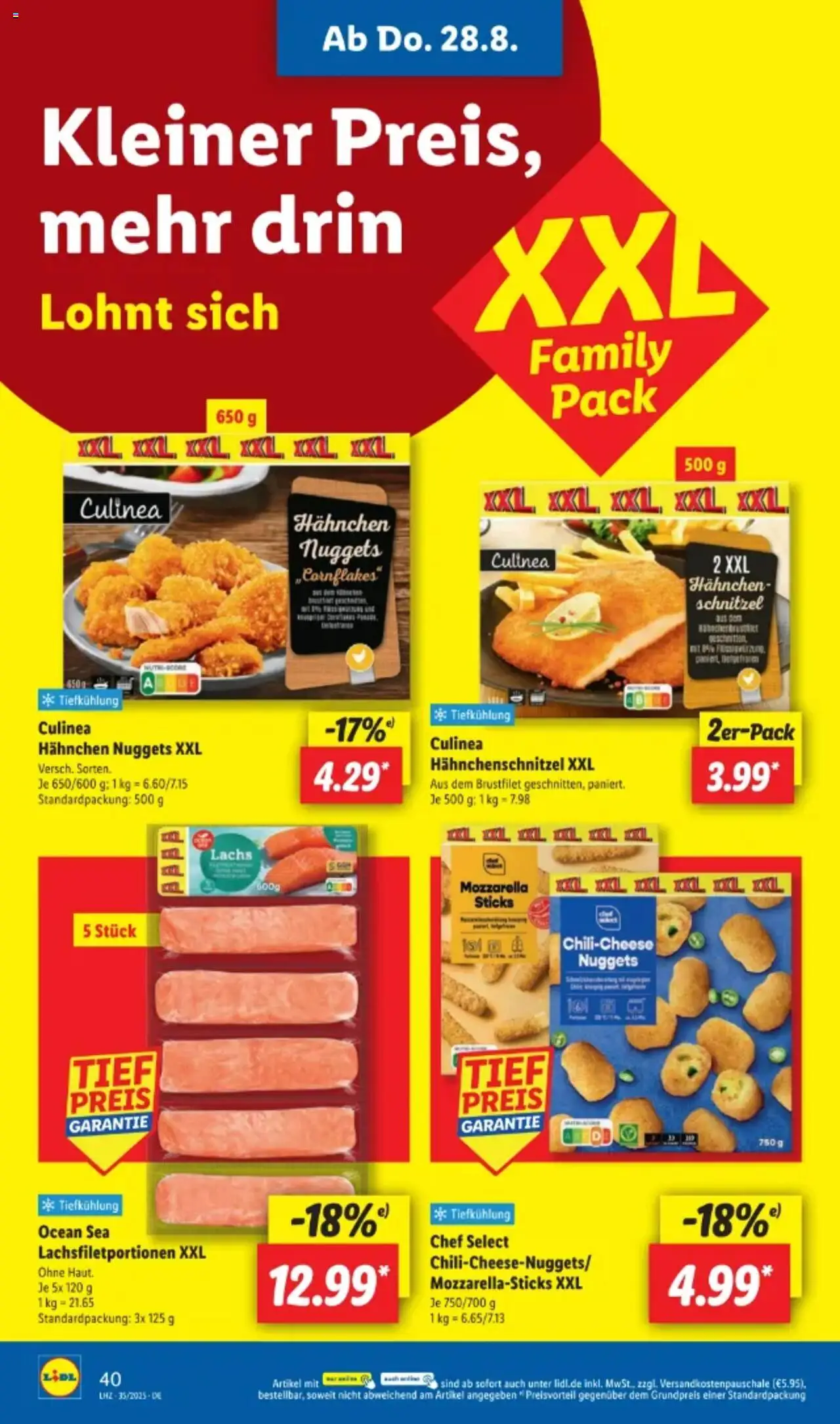 Lidl Prospekt 	 - gültig ab dem 25.08.2025 | Seite: 54 | Produkte: Hahnchen, Mozzarella, Schnitzel, Lachs