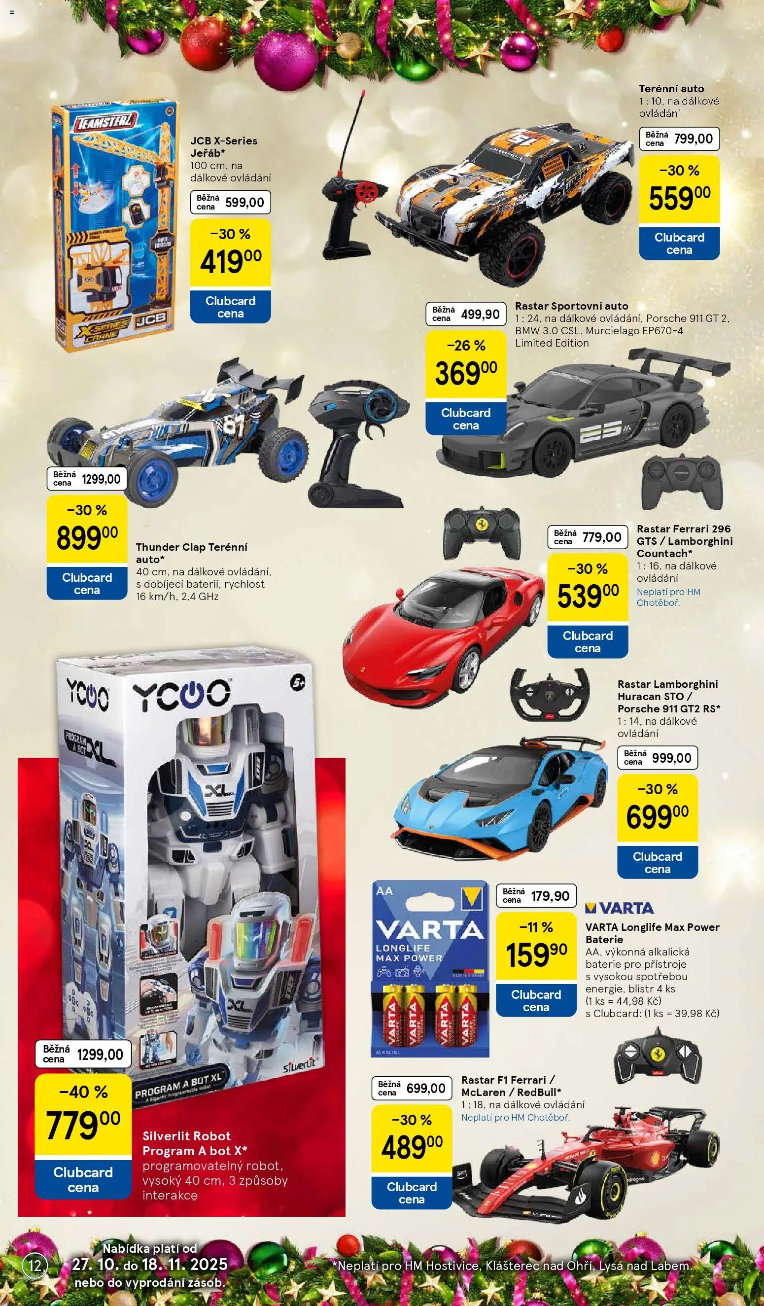 Tesco katalog od 27.10.2025 | Strana: 12 | Produkty: Robot, Baterie