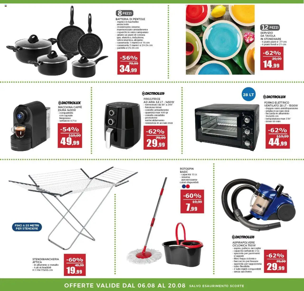 Volantino Happy Casa del 06.08.2025 | Pagina: 19 | Prodotti: Tubo, Forno, Casseruola, Aspirapolvere