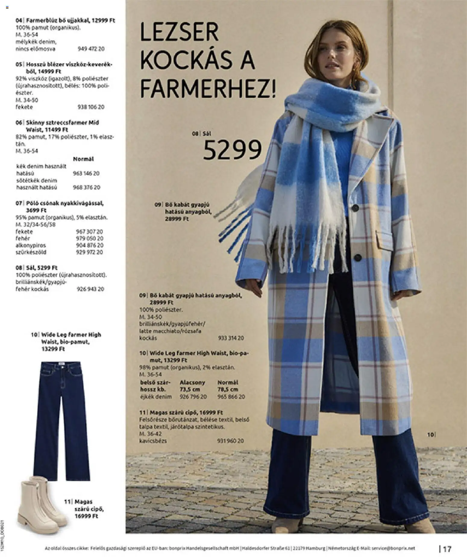 Bonprix akciós ujság - amely érvényes a következő dátumtól: 24.11.2025 | Oldal: 19 | Termékek: Farmer, Blézer, Kabát