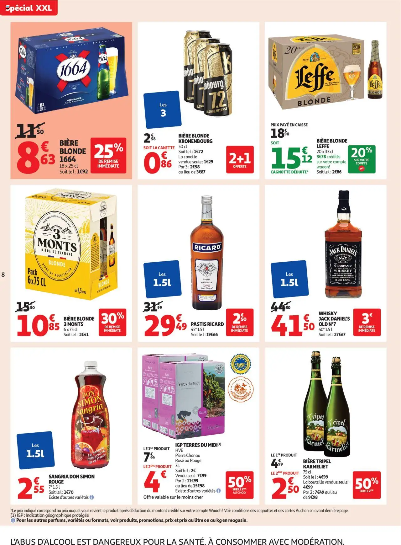  | Page: 8 | Produits: Whisky, Ricard, Bière blonde, Bière