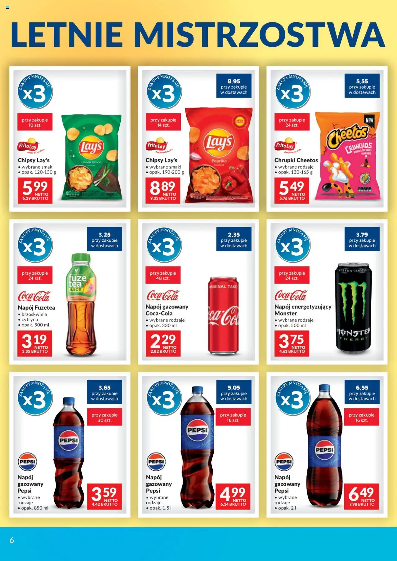 Makro Gazetka - Letnie Mistrzostwa od 01.07.2025 | Strona: 6 | Produkty: Chipsy, Chrupki, Pepsi, Pizza