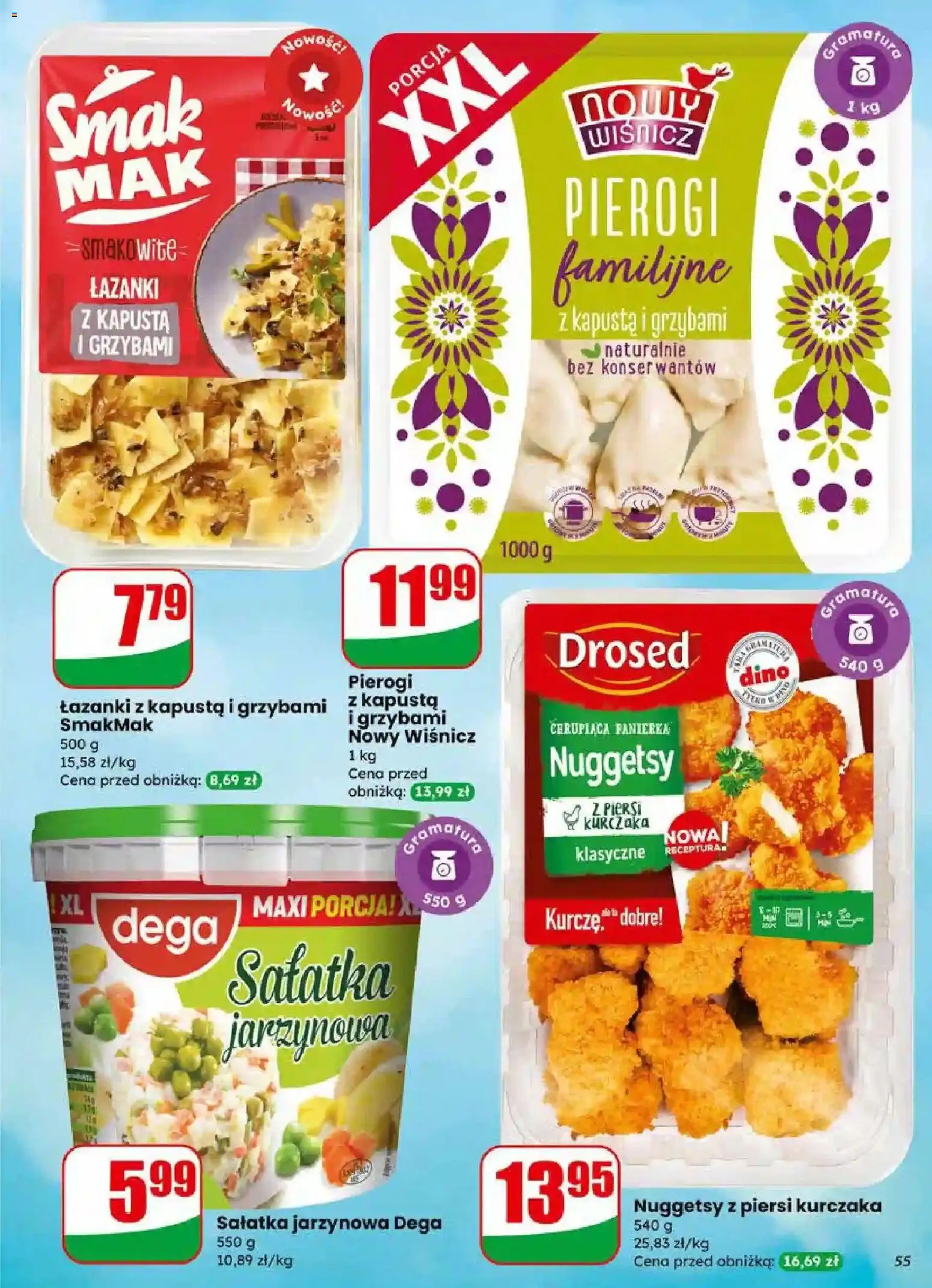 Dino Gazetka od 17.12.2025 | Strona: 55 | Produkty: Kapusta, Piersi, Pierogi, Pierogi z kapusta i grzybami