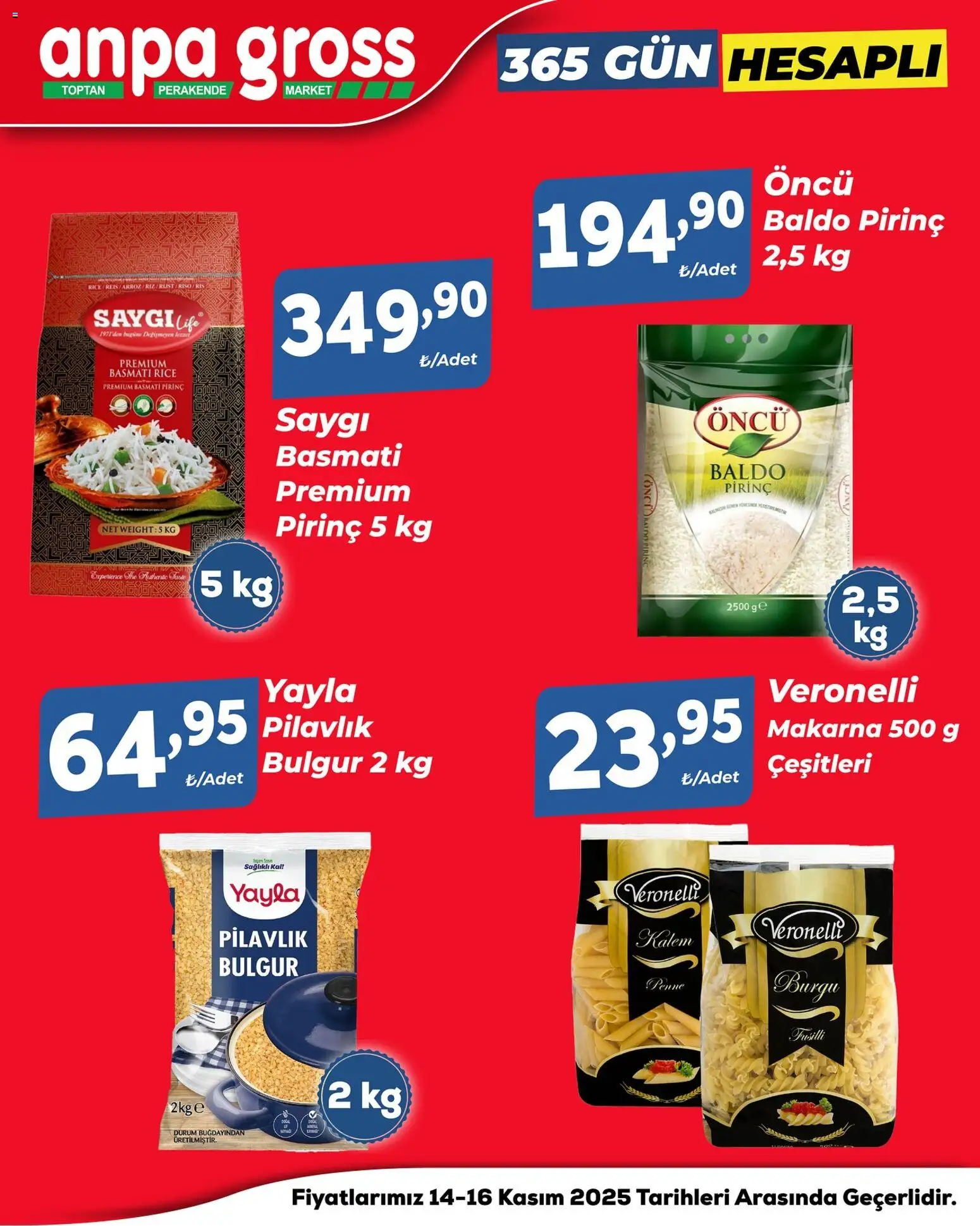 Anpa Gross Hafta Sonu Fırsatları - 14.11.2025 tarihinden itibaren geçerlidir | Sayfa: 8 | Ürünler: Pirinç, Makarna