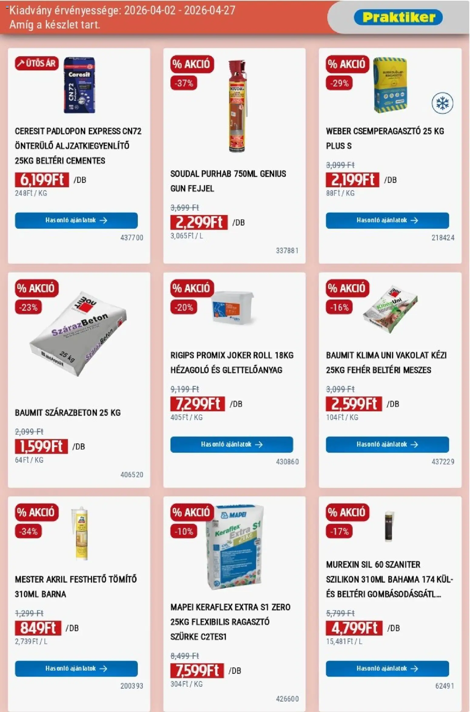 Praktiker akciós ujság - amely érvényes a következő dátumtól: 02.04.2026 | Oldal: 11 | Termékek: Ragasztó