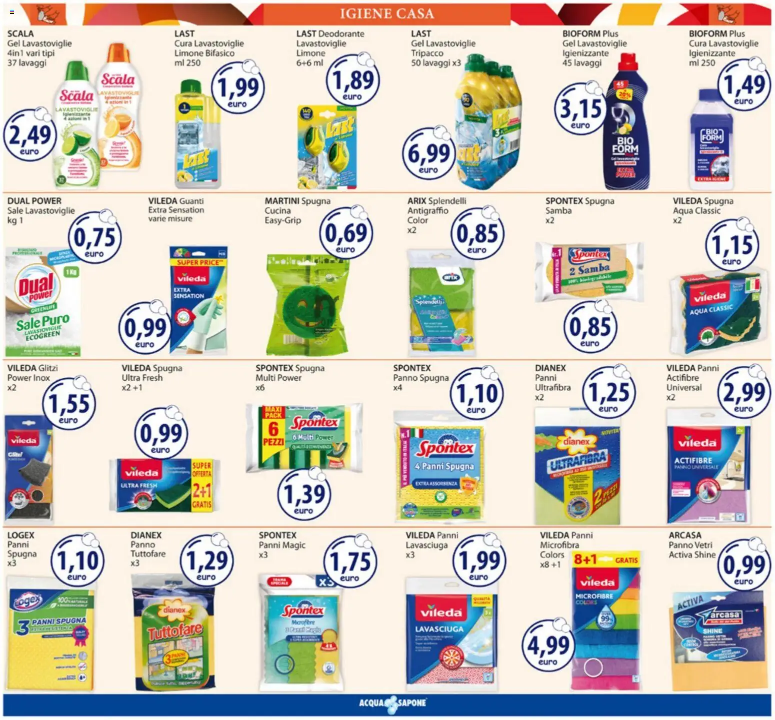 Volantino Acqua e Sapone del 23.03.2026 | Pagina: 14 | Prodotti: Spugna, Deodorante, Limone, Guanti
