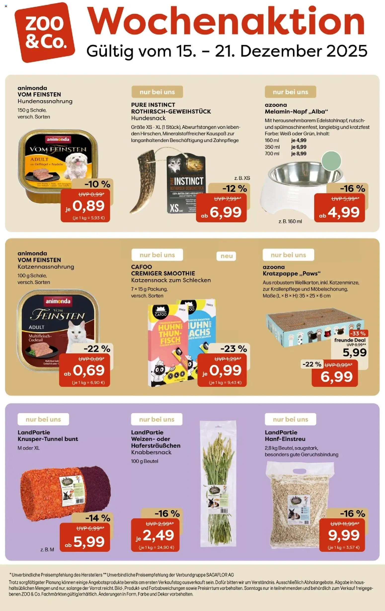 Zoo & co Prospekt – gültig ab 15.12.2025 | Seite: 1 | Produkte: Fisch, Nudeln