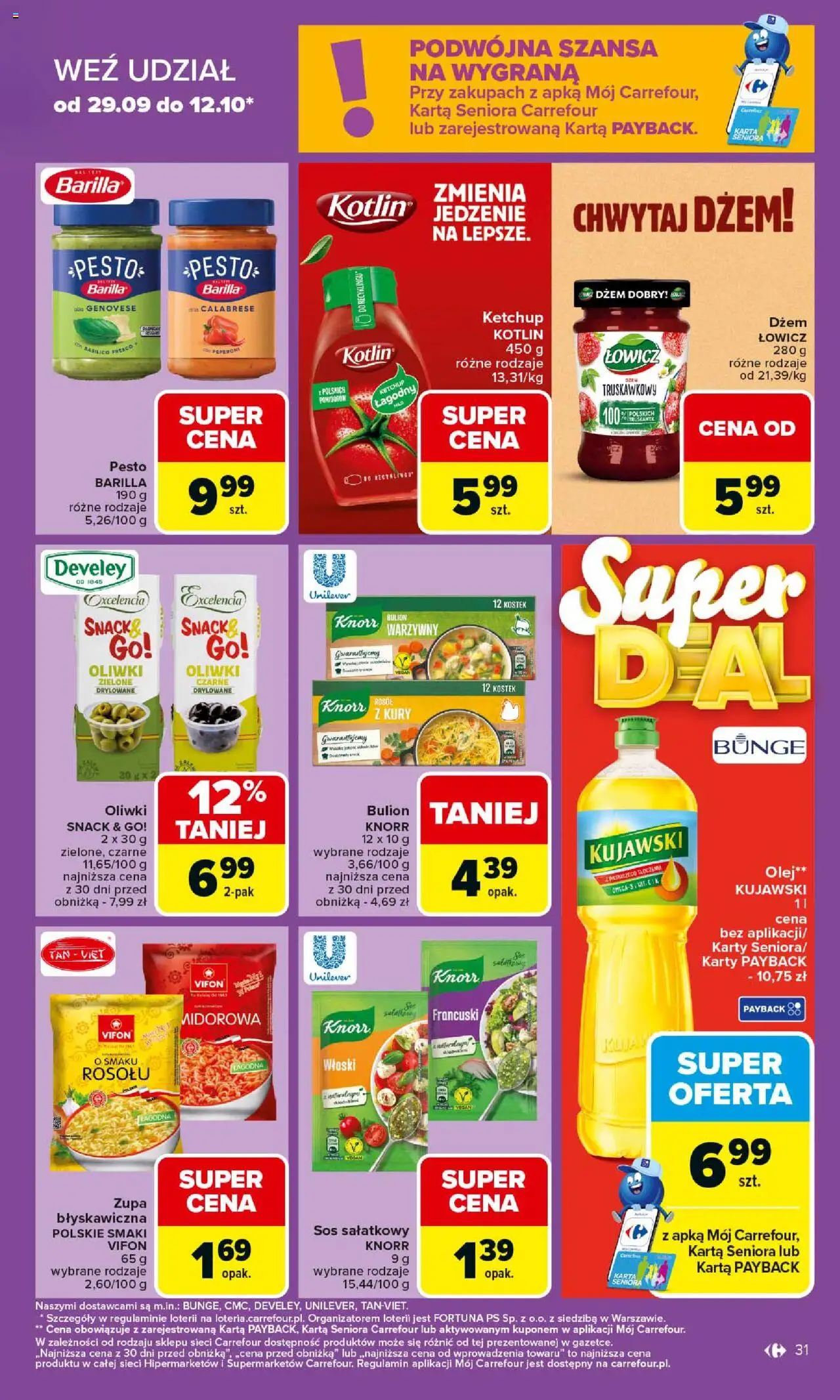Carrefour Gazetka od 06.10.2025 | Strona: 31 | Produkty: Oliwki zielone, Pesto, Zupa, Olej